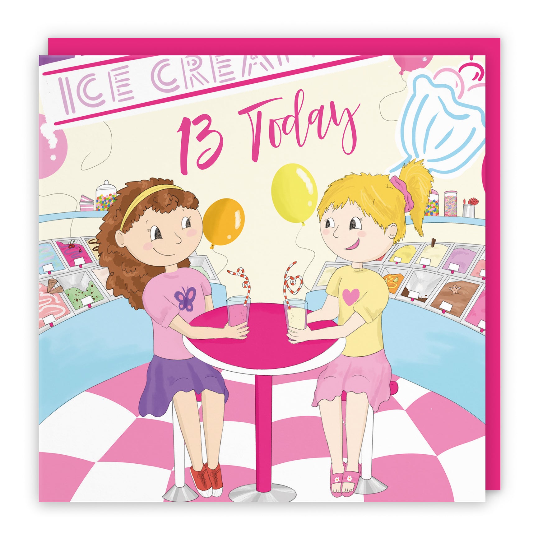 Girls Milkshakes Birthday Card Happy Times