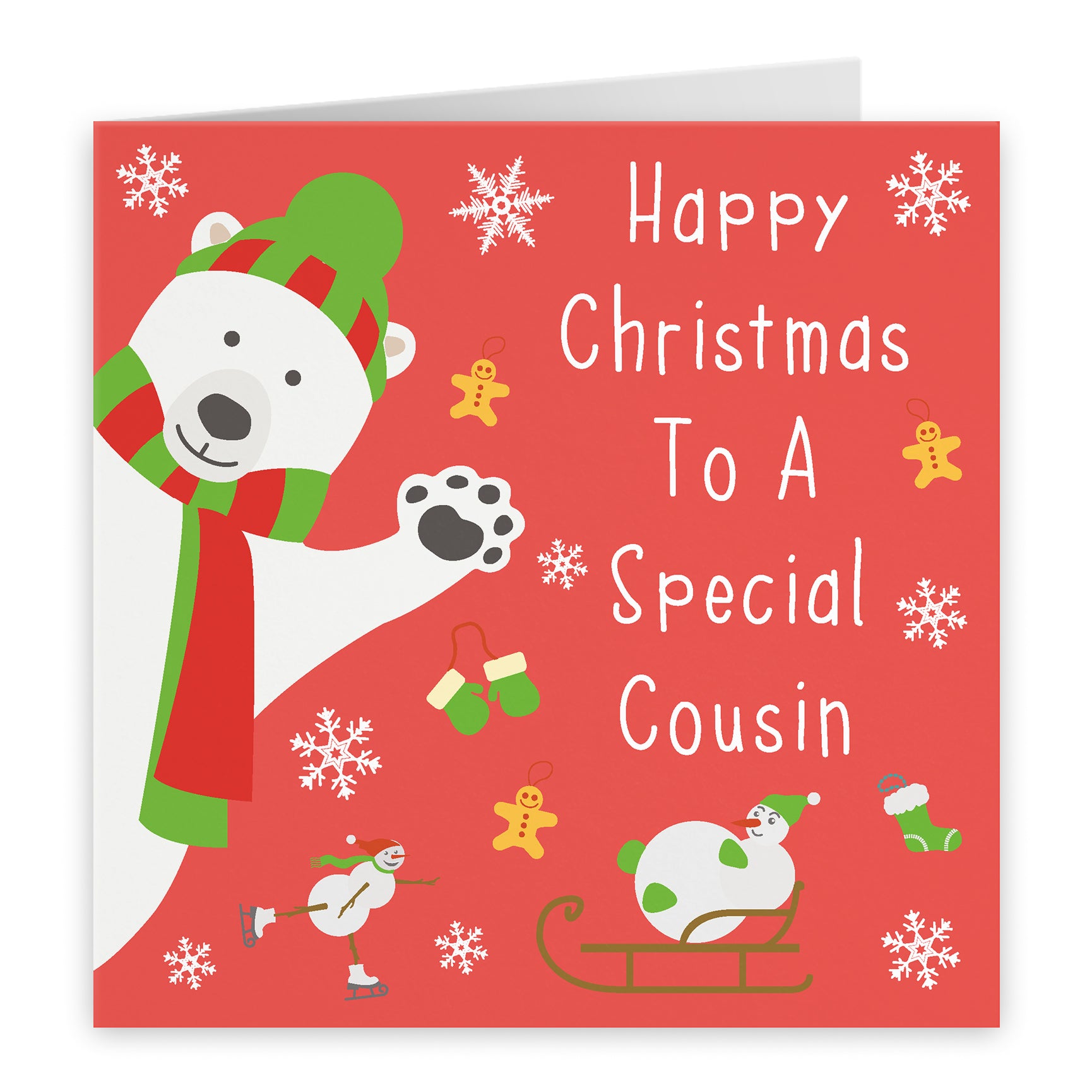 Cute Polar Bear Christmas Card Iconic