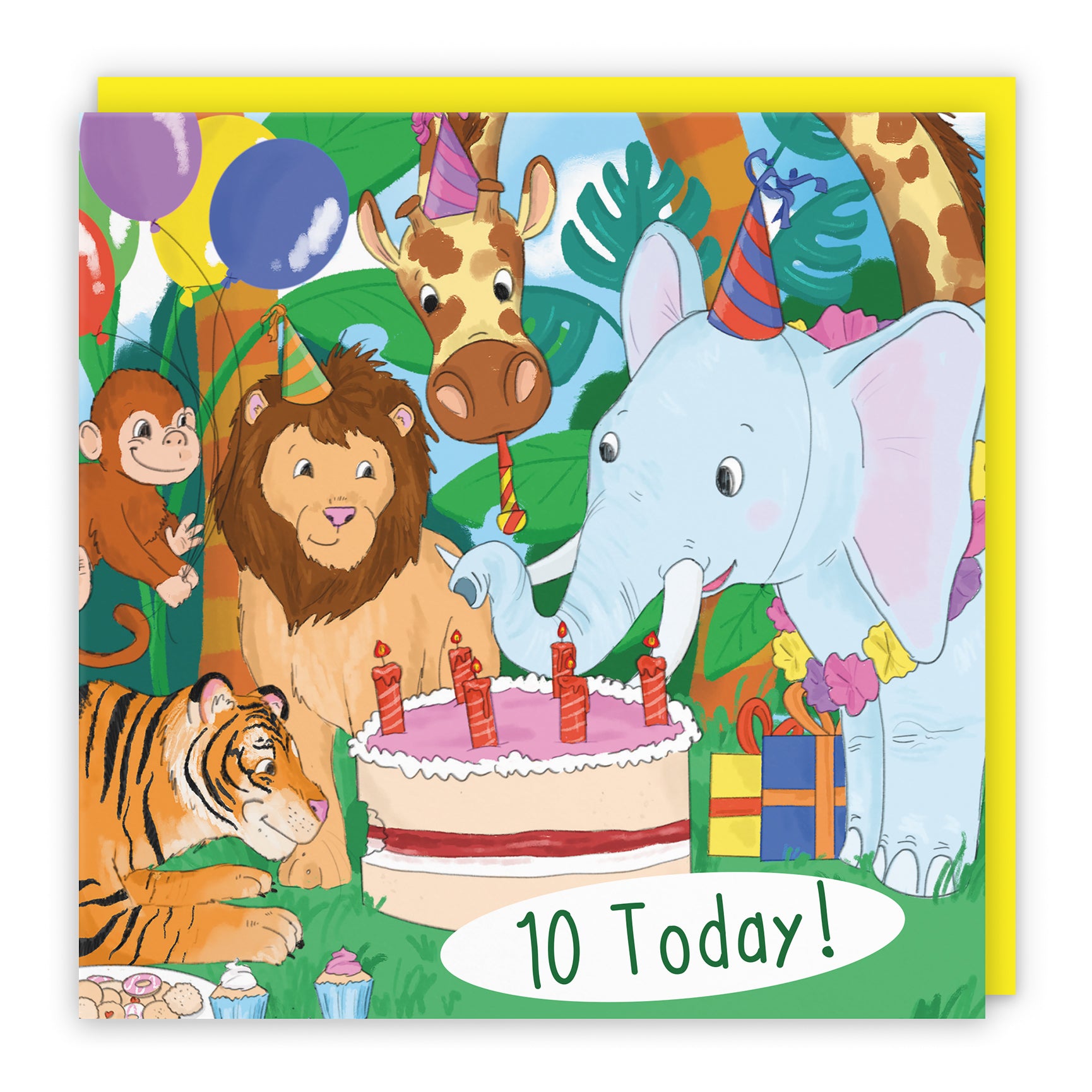 Jungle Animals Party Birthday Card Jungle
