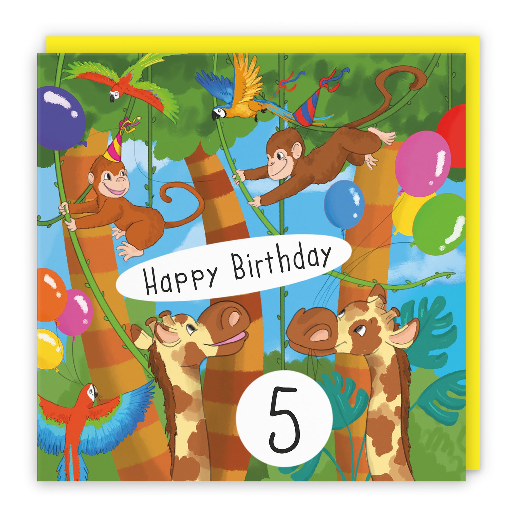 Monkey Birthday Card Jungle