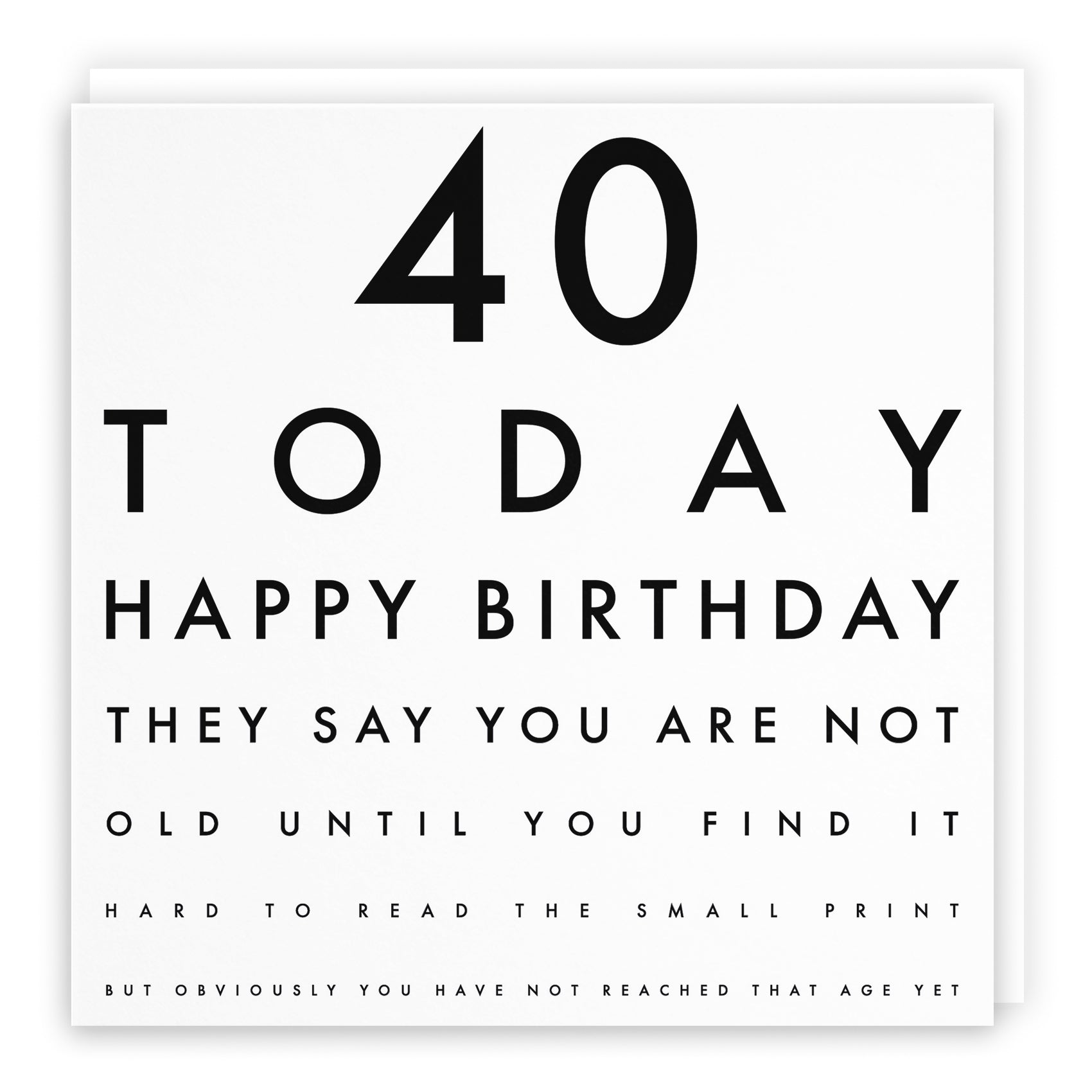 Funny Eye Test Birthday Card Letters