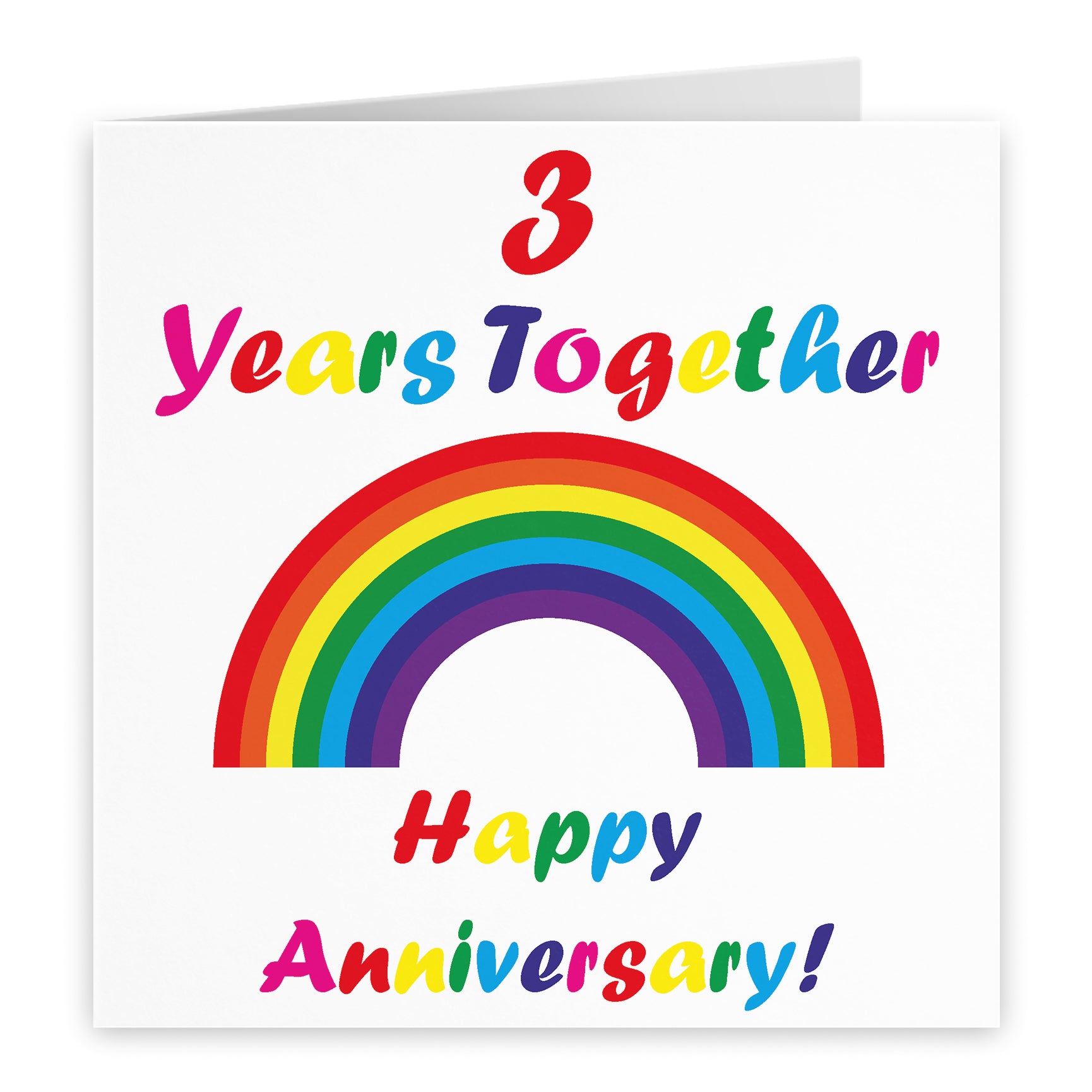 Anniversary Card Colourful Rainbow
