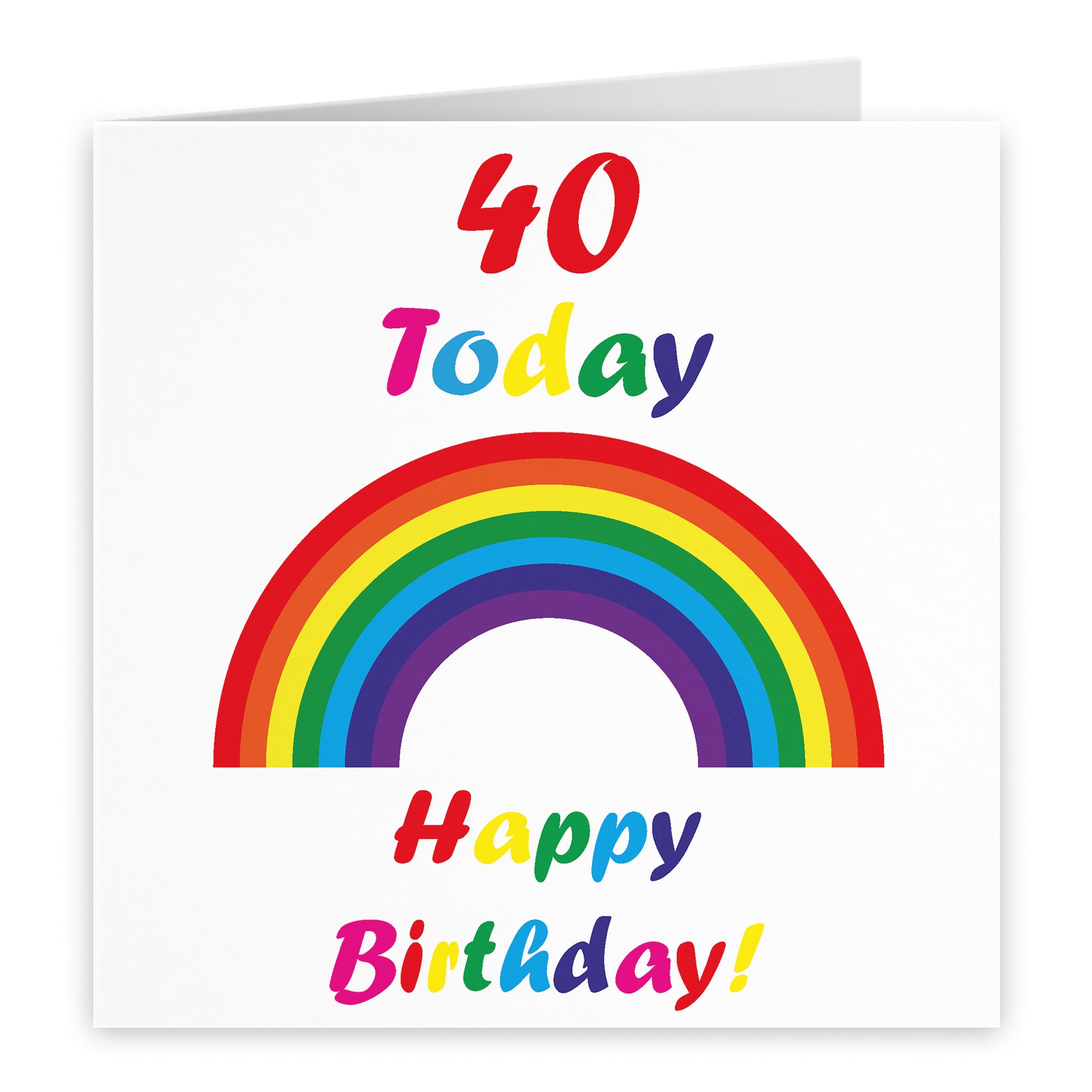 Birthday Card Colourful Rainbow