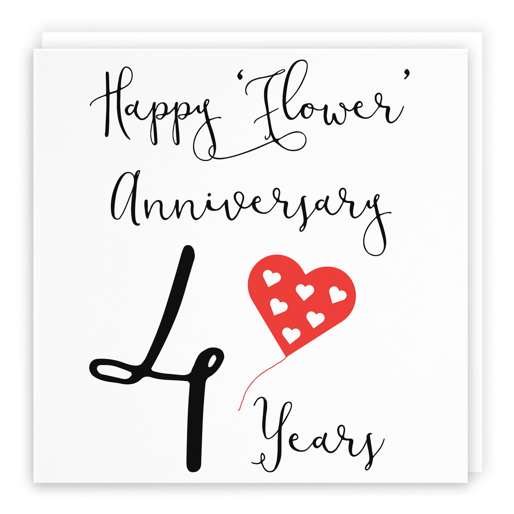 Balloon Heart Anniversary Card Red Heart