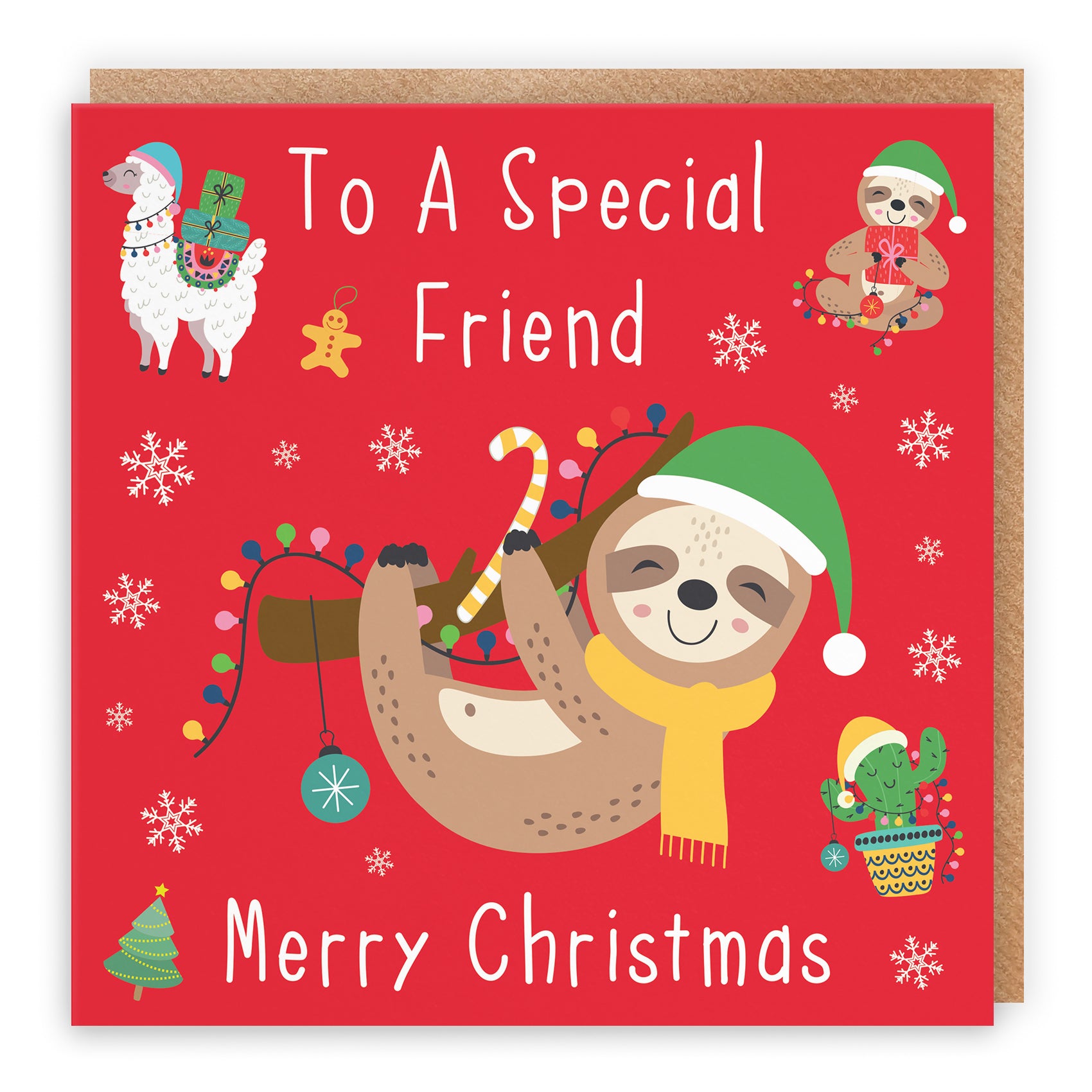 Christmas Card Sloth & Llama