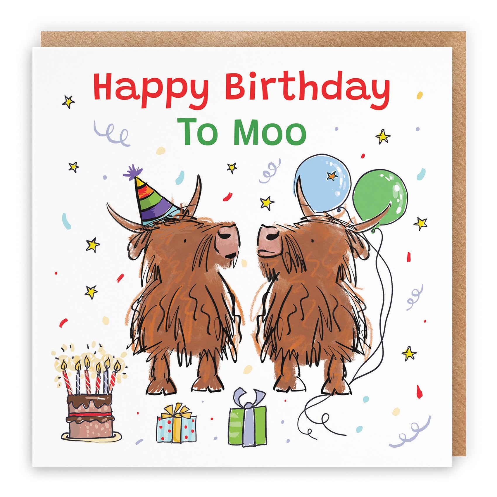 Highland Cows Birthday Card Animal Party