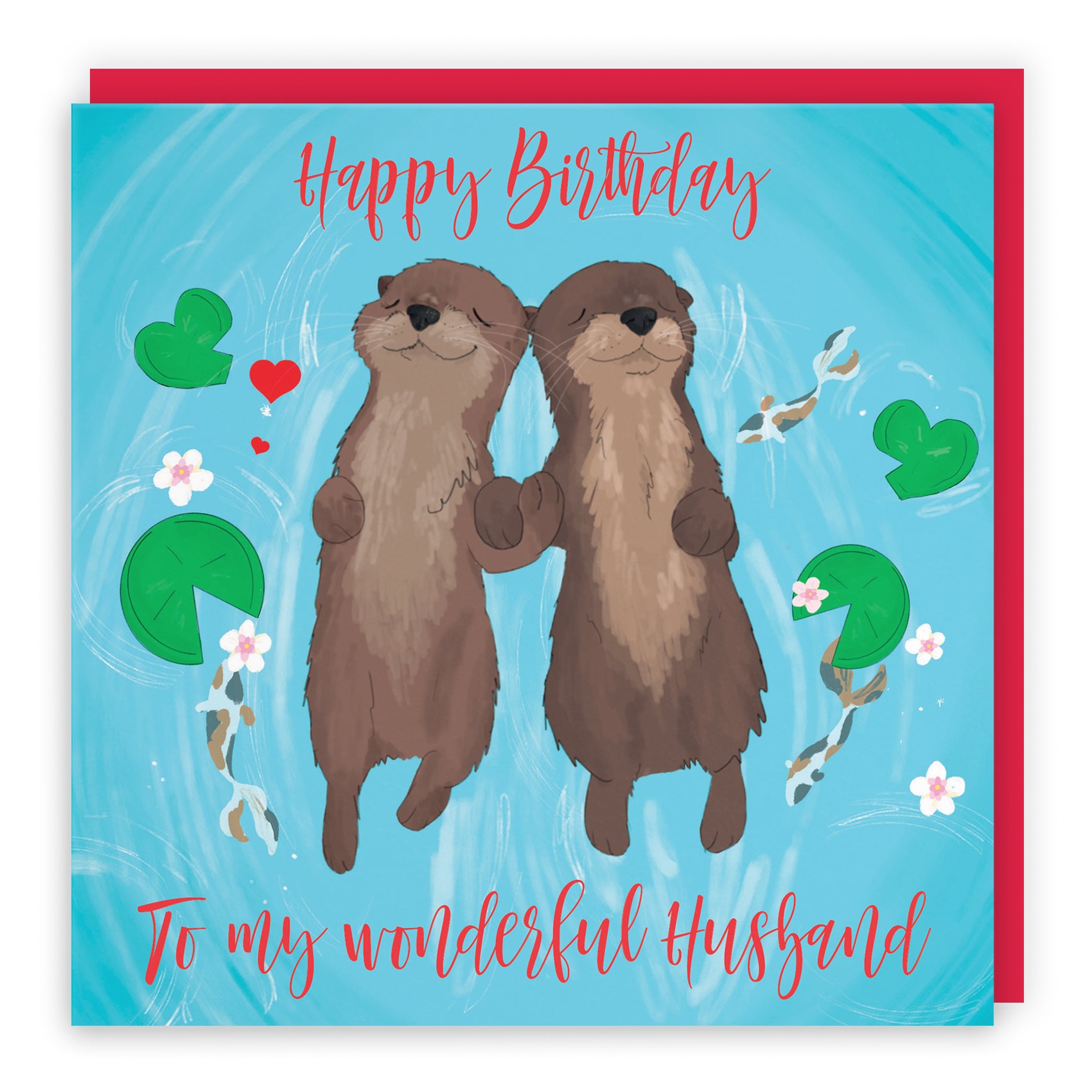 Otters Birthday Card Cute Animals