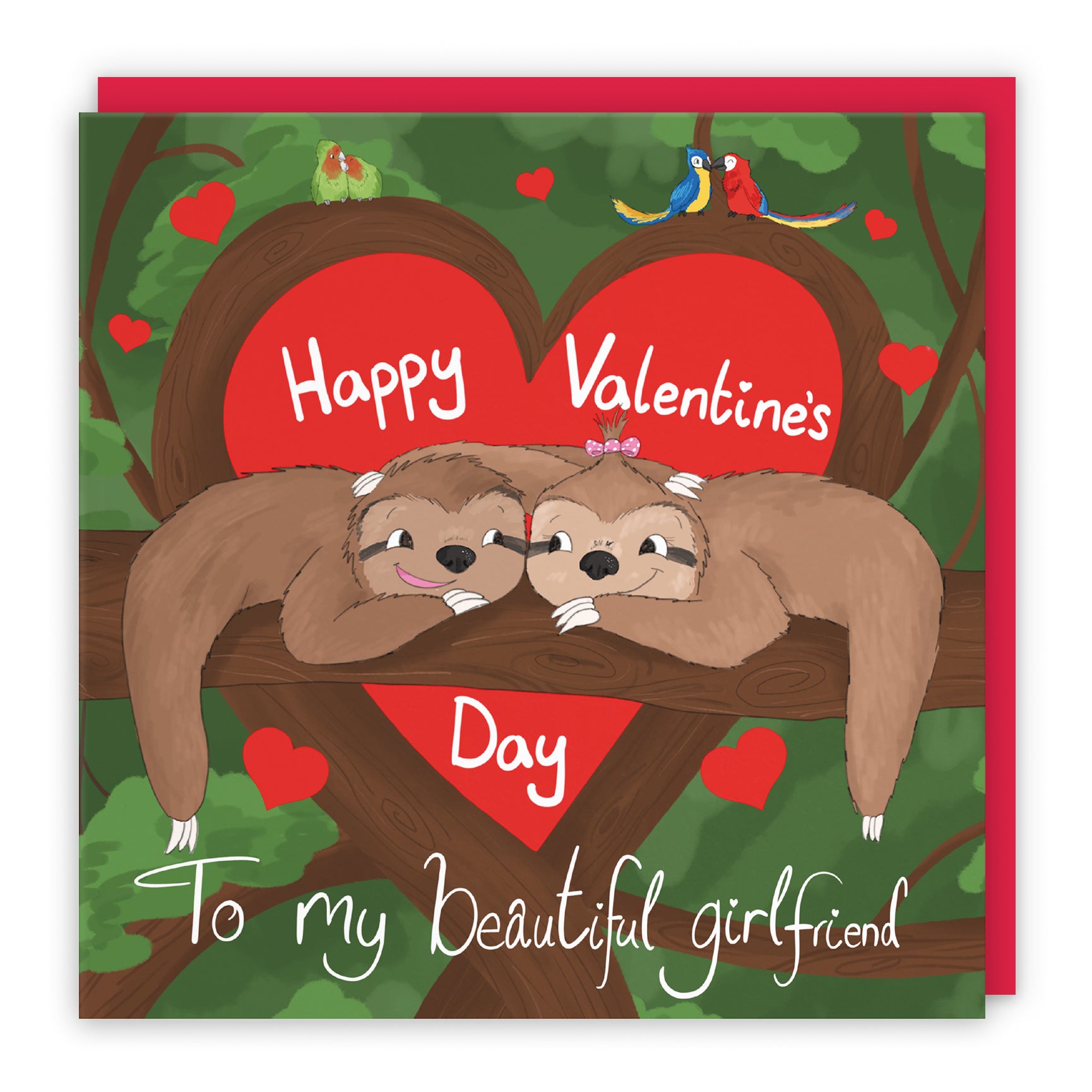 Sloths Valentine's Day Card Cute Animals