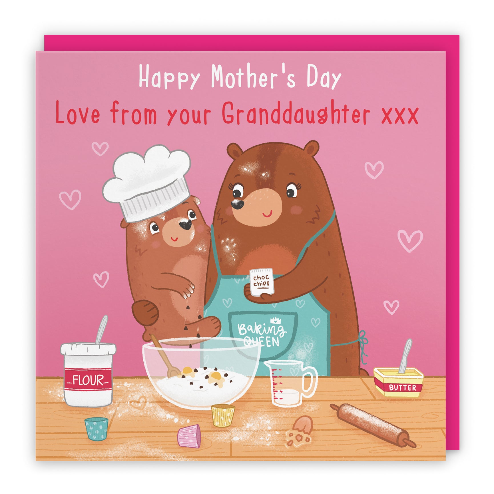 Baking Mother's Day Card Cute Bears