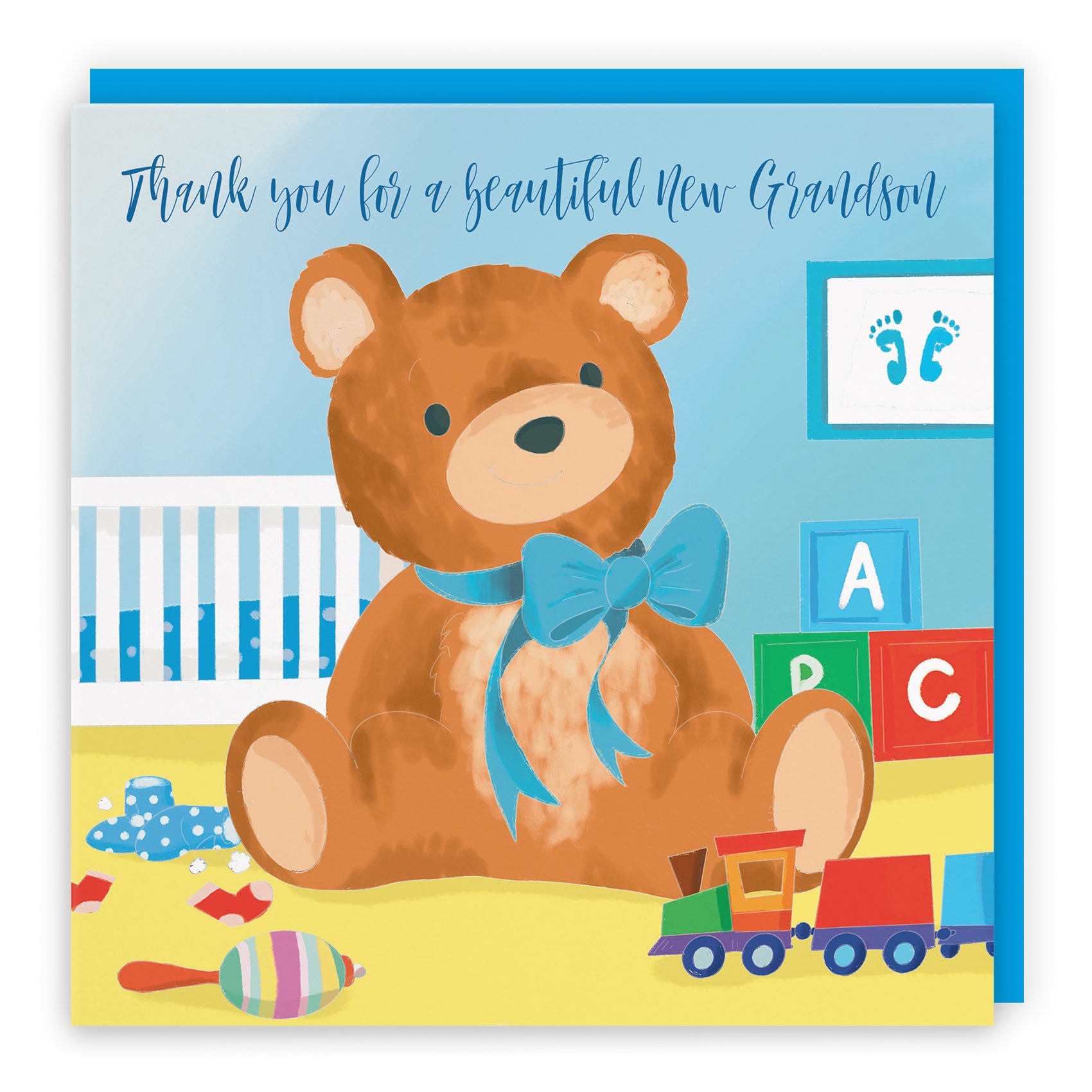 New Baby Teddy Bear Card Classic