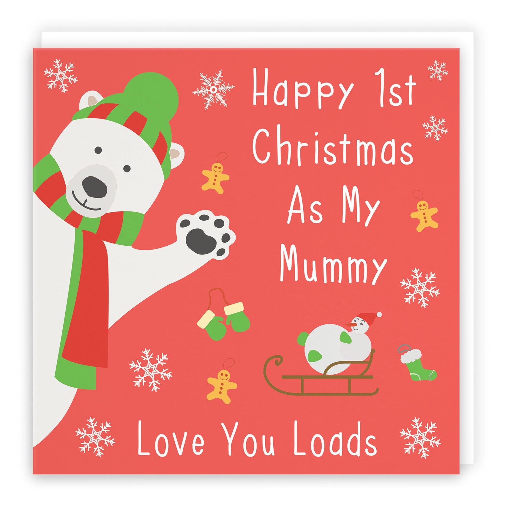 Cute Polar Bear Christmas Card Iconic