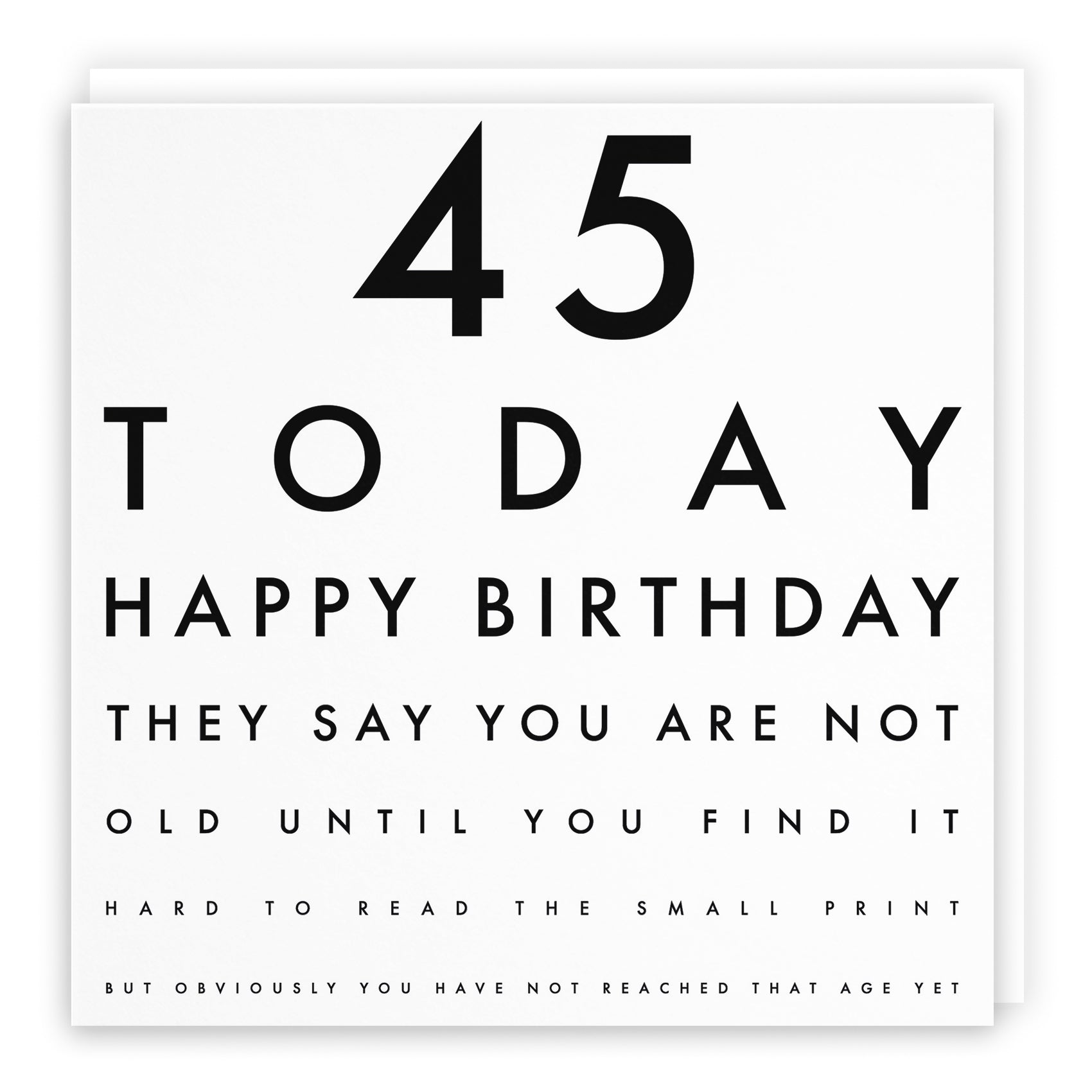 Funny Eye Test Birthday Card Letters