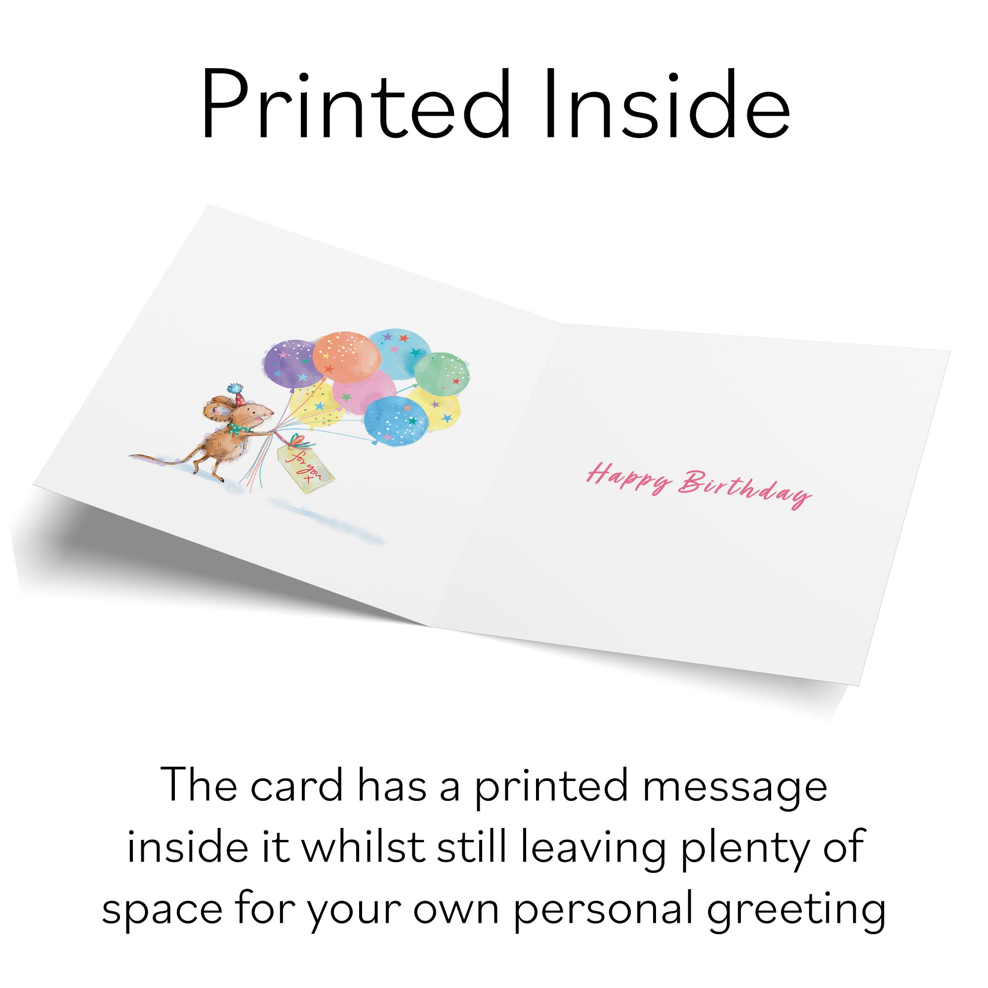 Colourful Balloons Birthday Card Little Whiskers