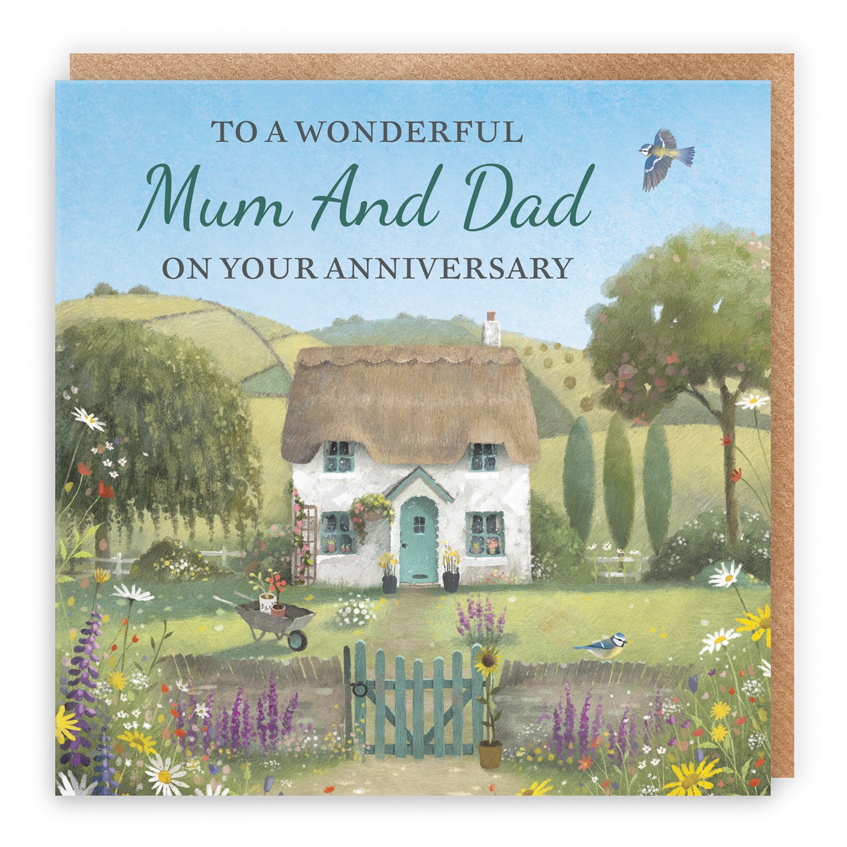 Thatched Cottage Anniversary Card Milo's Gallery