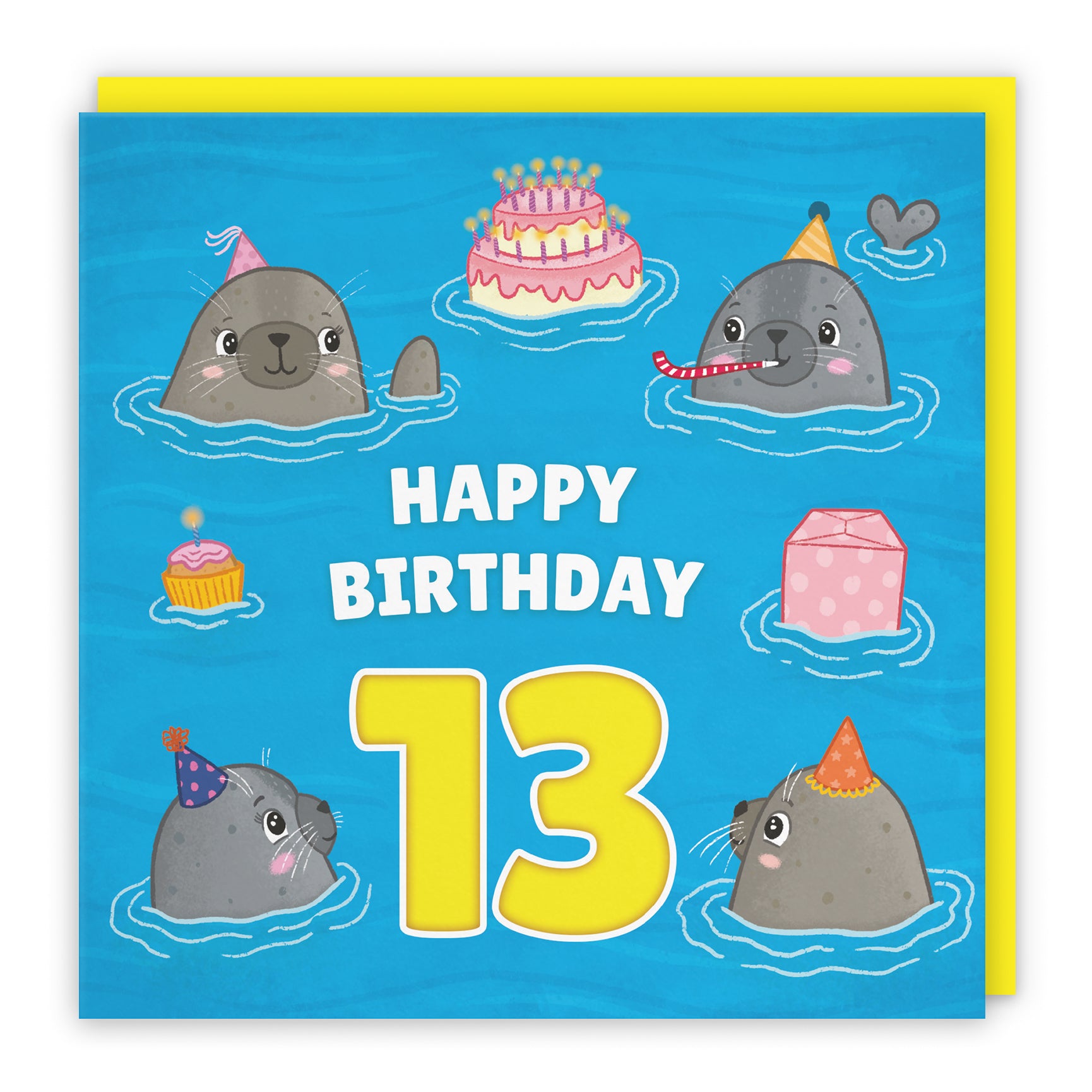 Cute Seals Birthday Card Ocean
