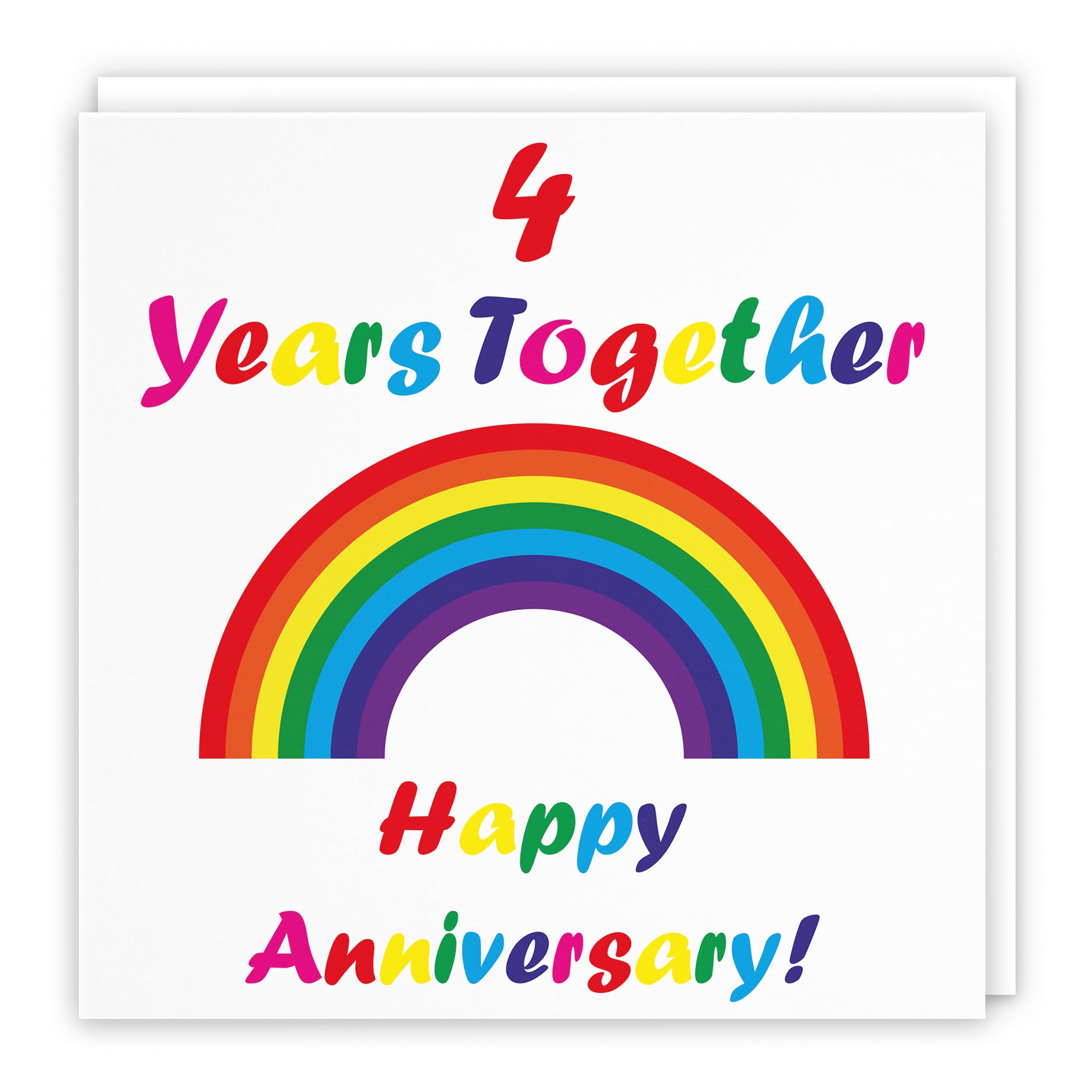 Anniversary Card Colourful Rainbow