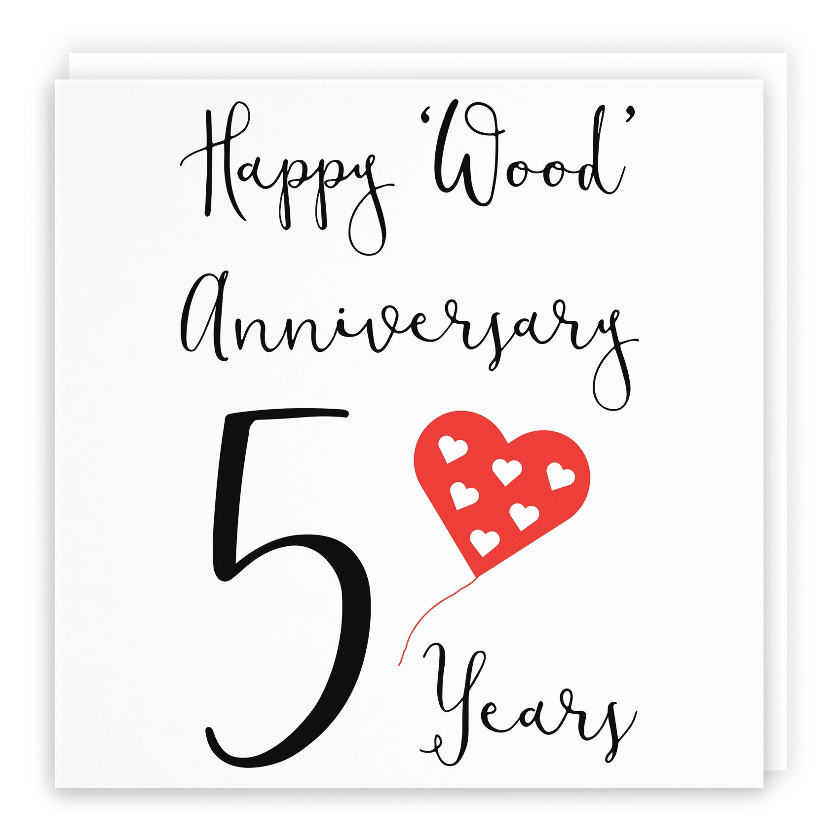 Balloon Heart Anniversary Card Red Heart