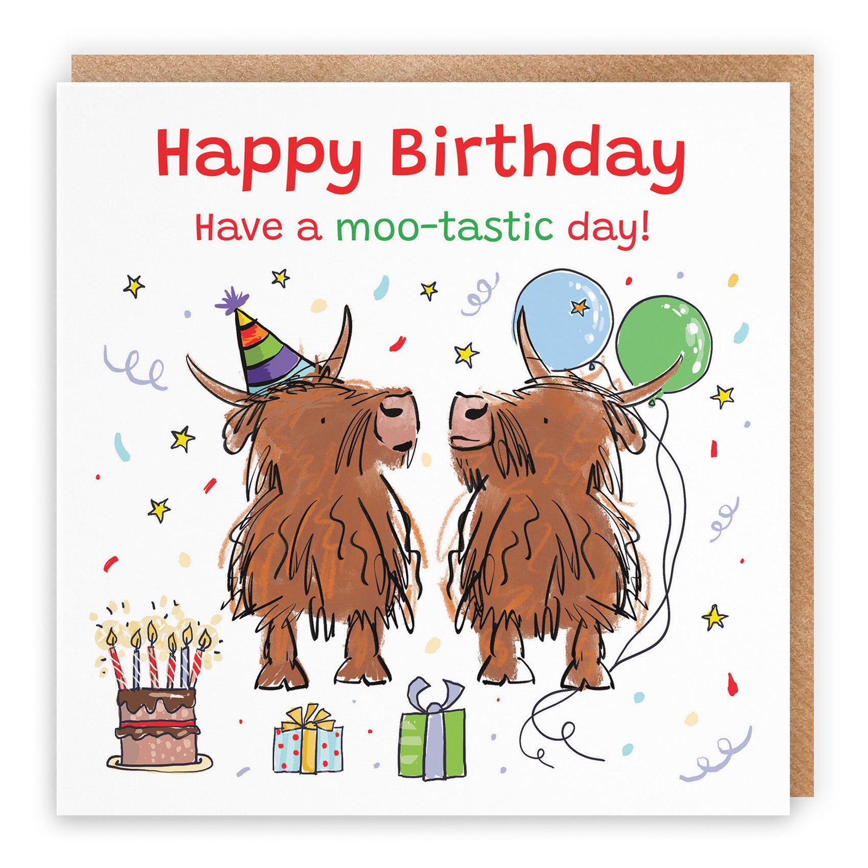 Highland Cows Birthday Card Animal Party