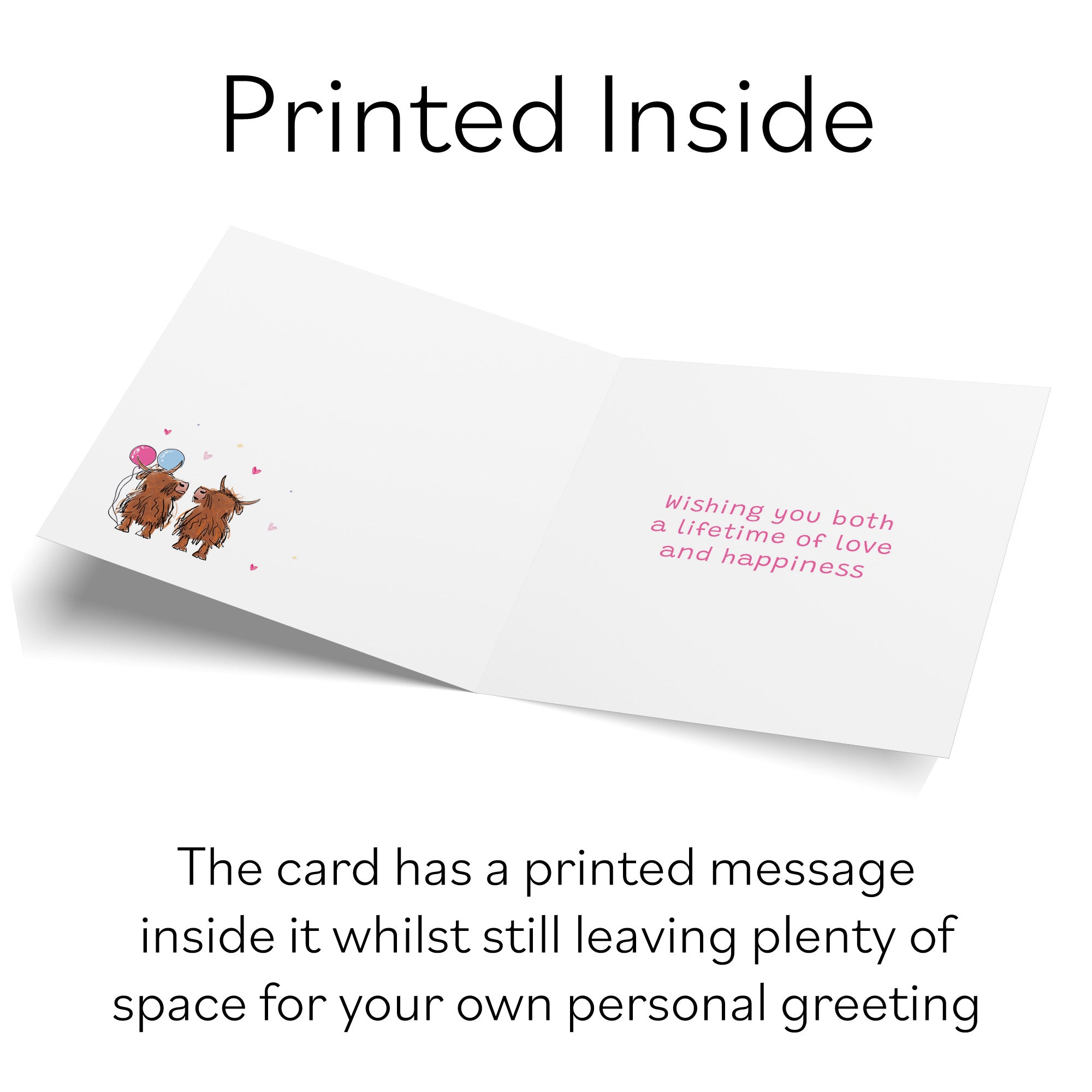 Highland Cows Engagement Card Animal Party