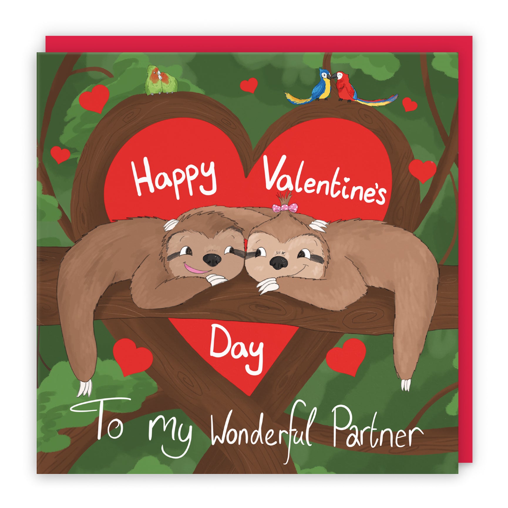 Sloths Valentine's Day Card Cute Animals