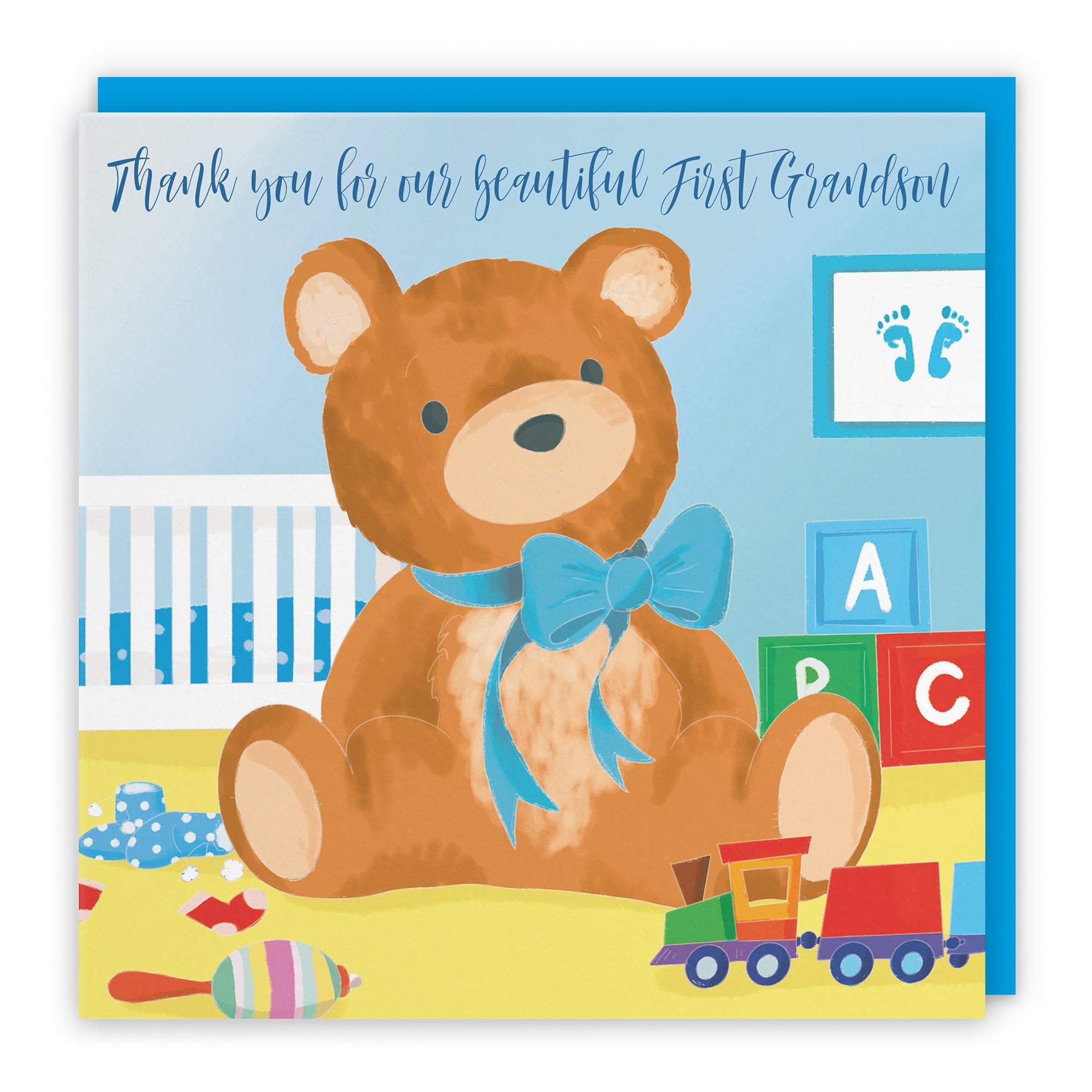 New Baby Teddy Bear Card Classic