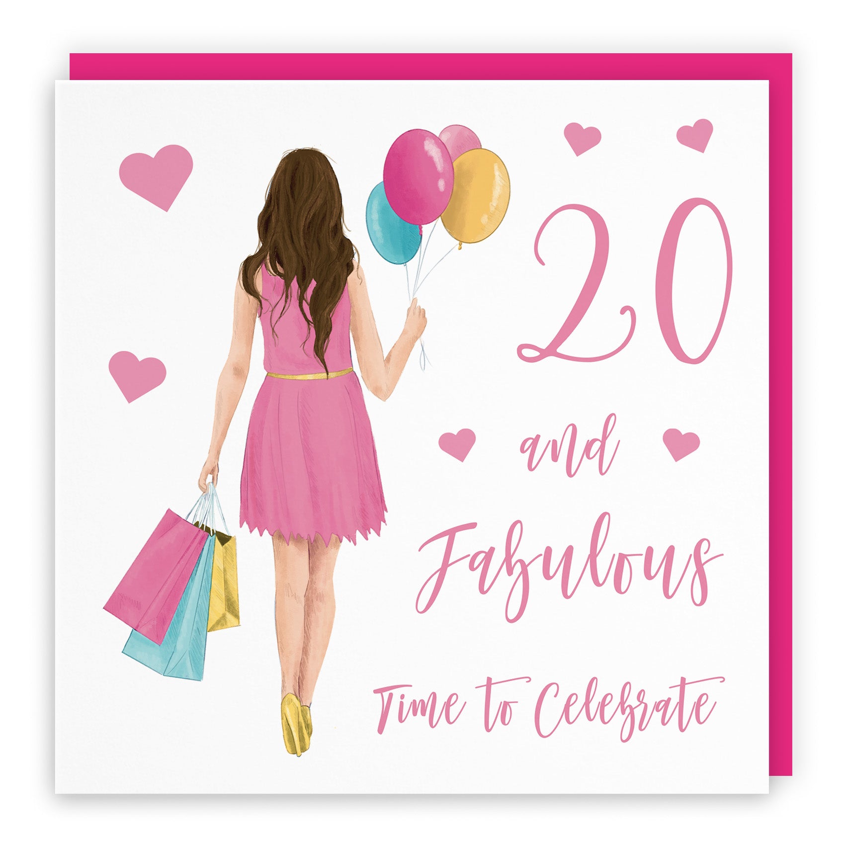 Female Balloons Hearts Birthday Card Iconic