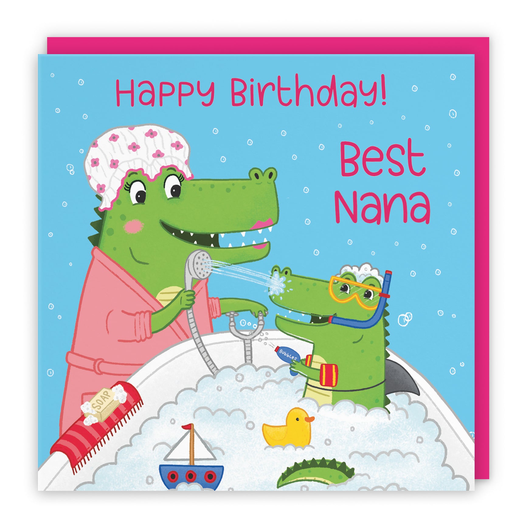 Crocodile Bath Time Birthday Card Imagination
