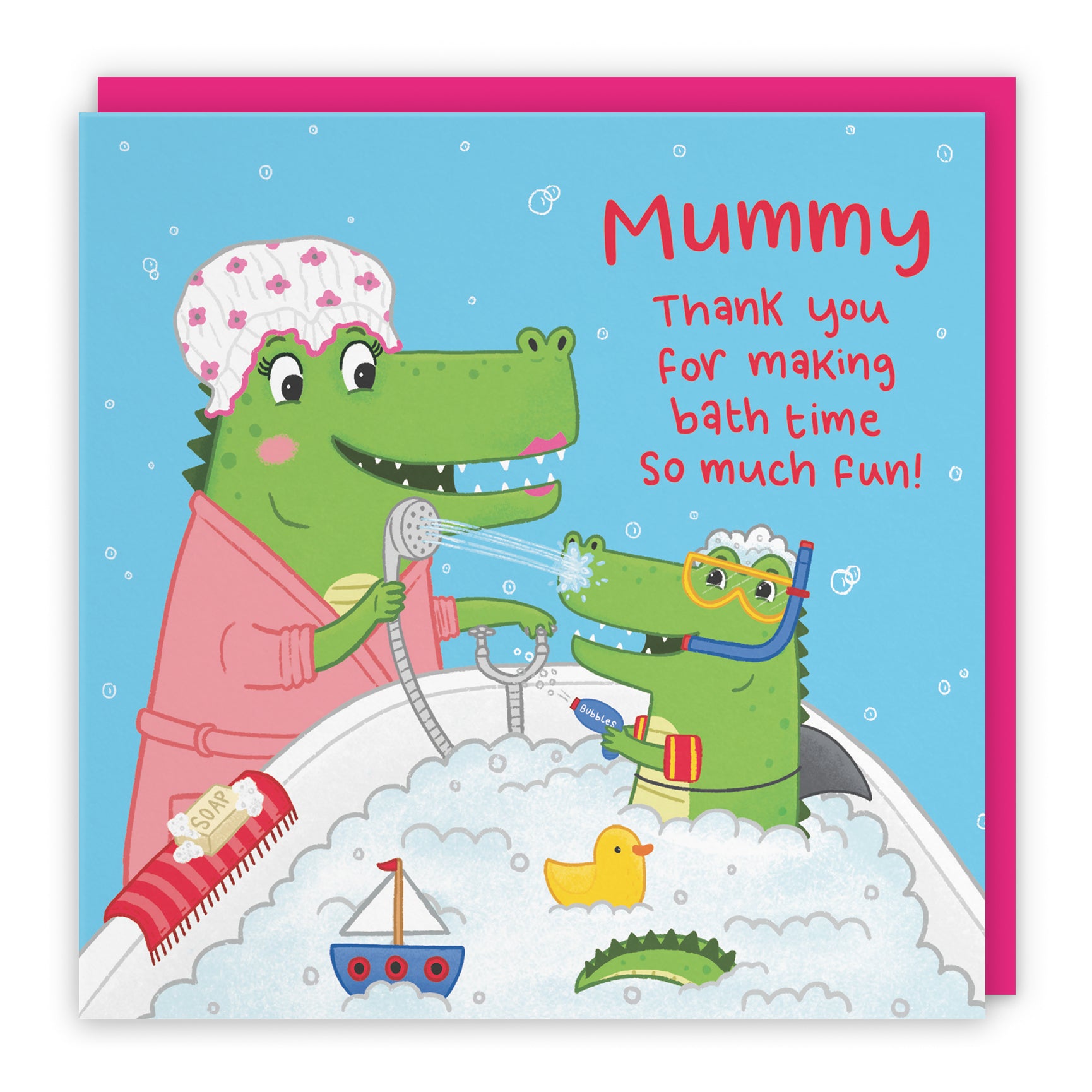 Crocodile Bath Time Mother's Day Card Imagination
