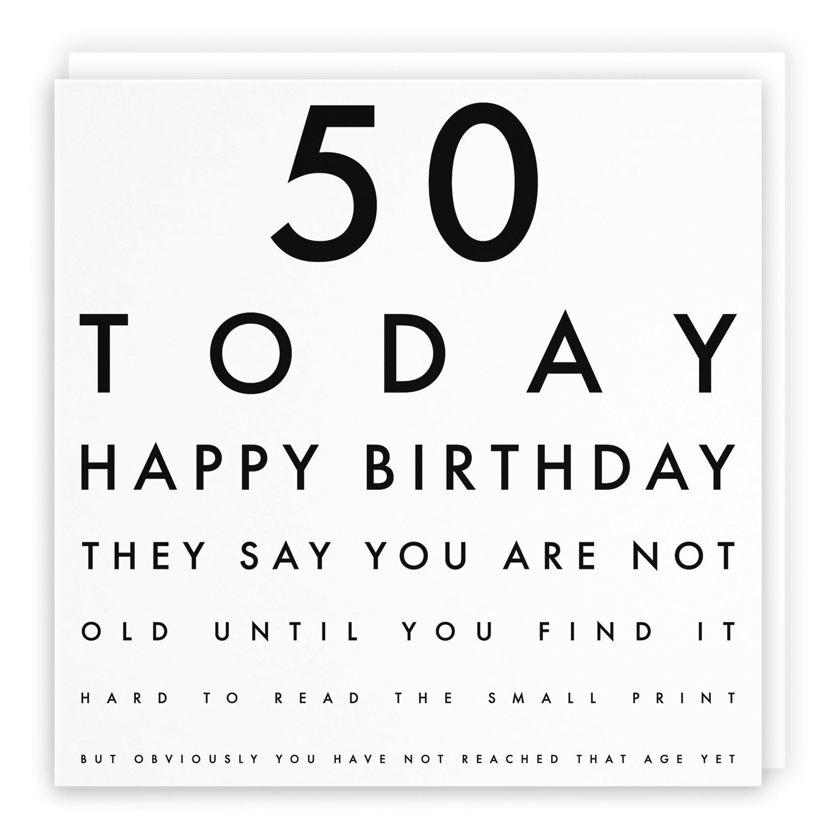 Funny Eye Test Birthday Card Letters
