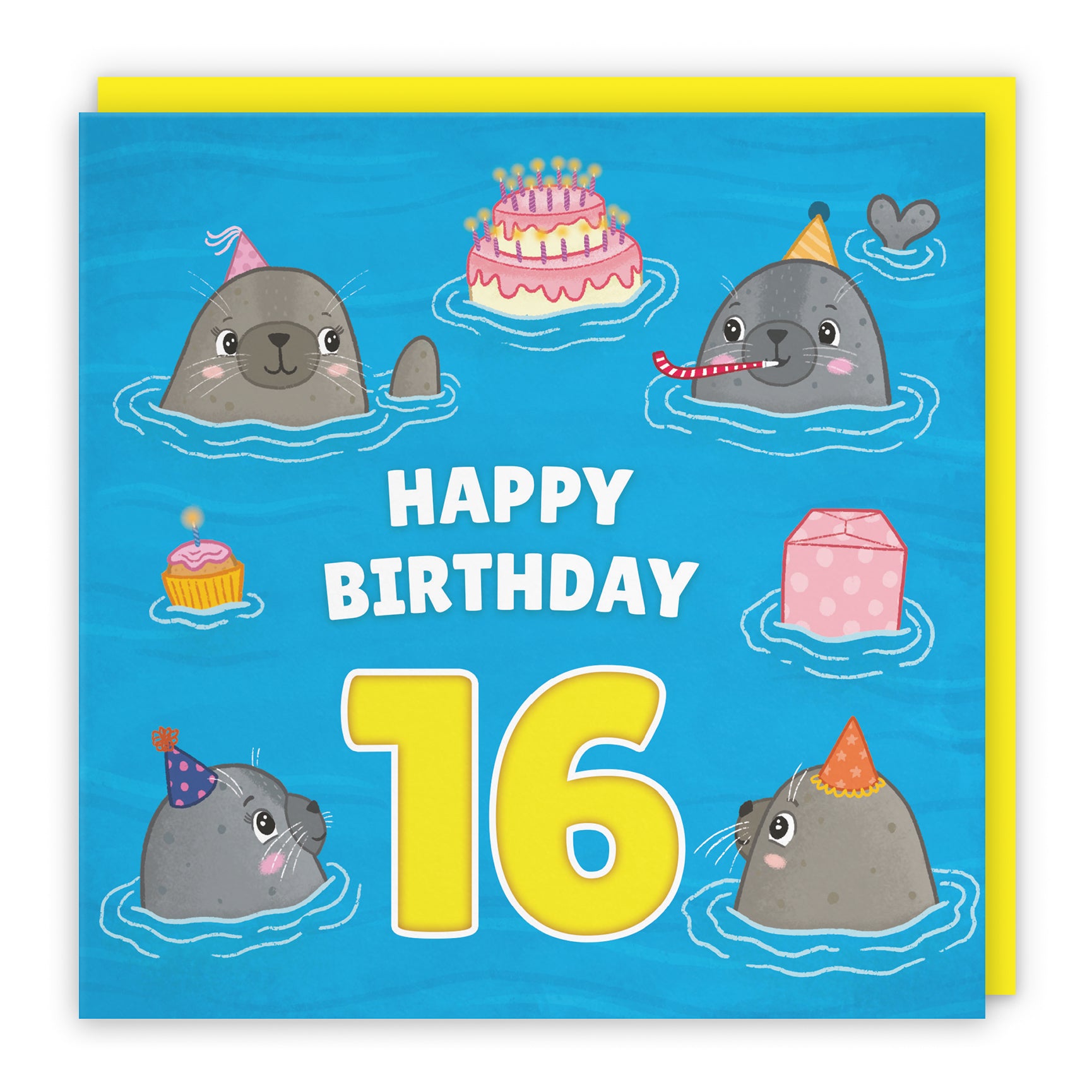 Cute Seals Birthday Card Ocean
