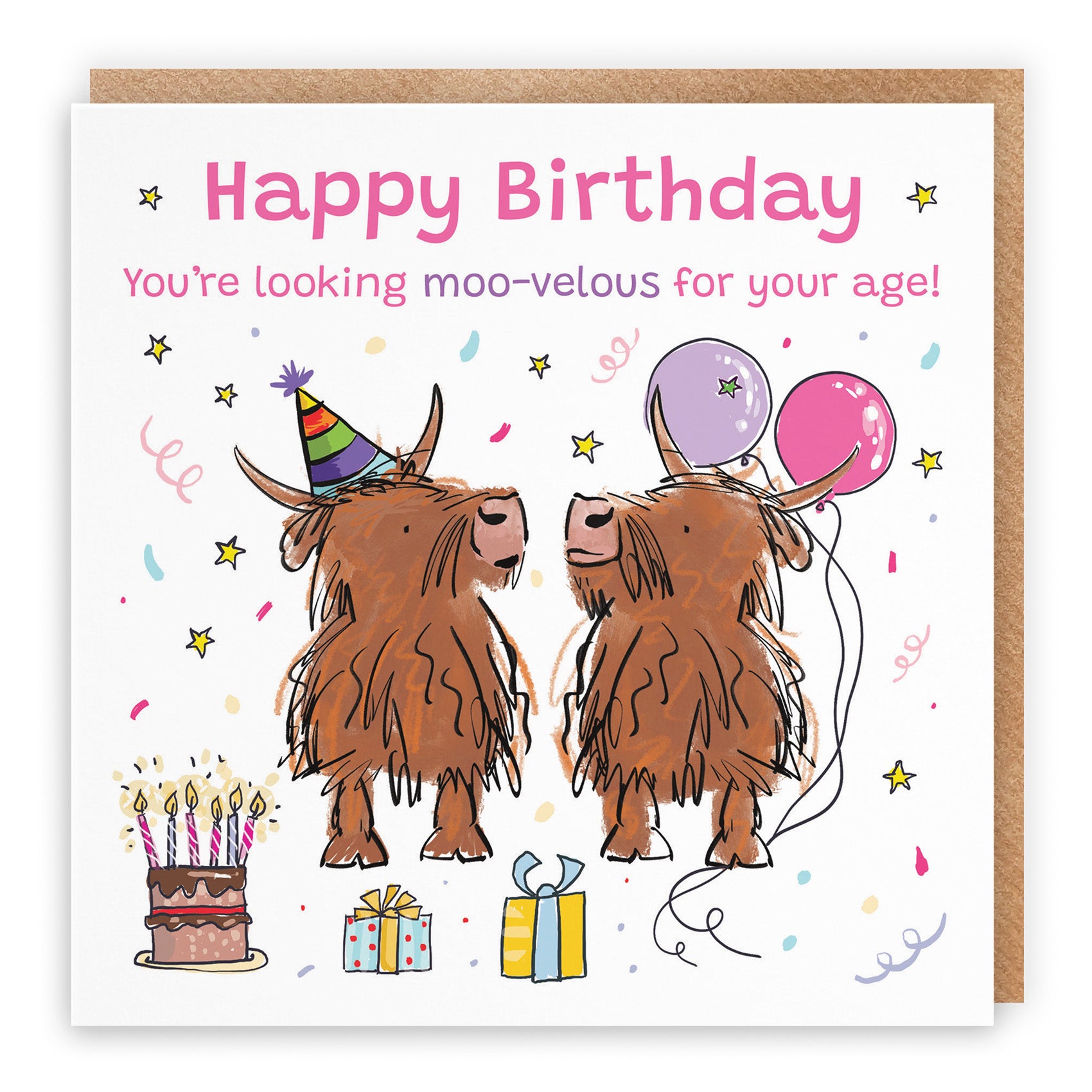 Highland Cows Birthday Card Animal Party