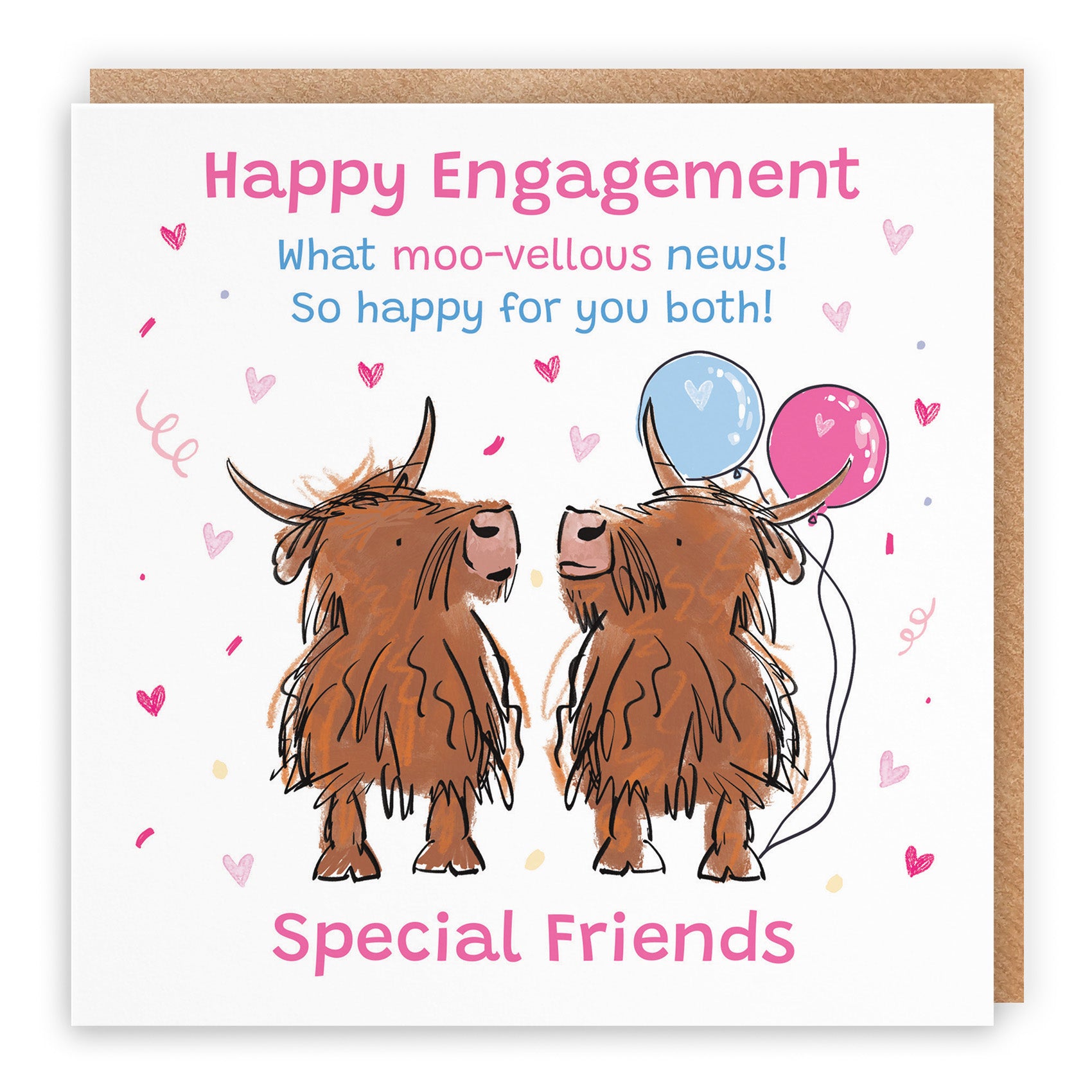 Highland Cows Engagement Card Animal Party