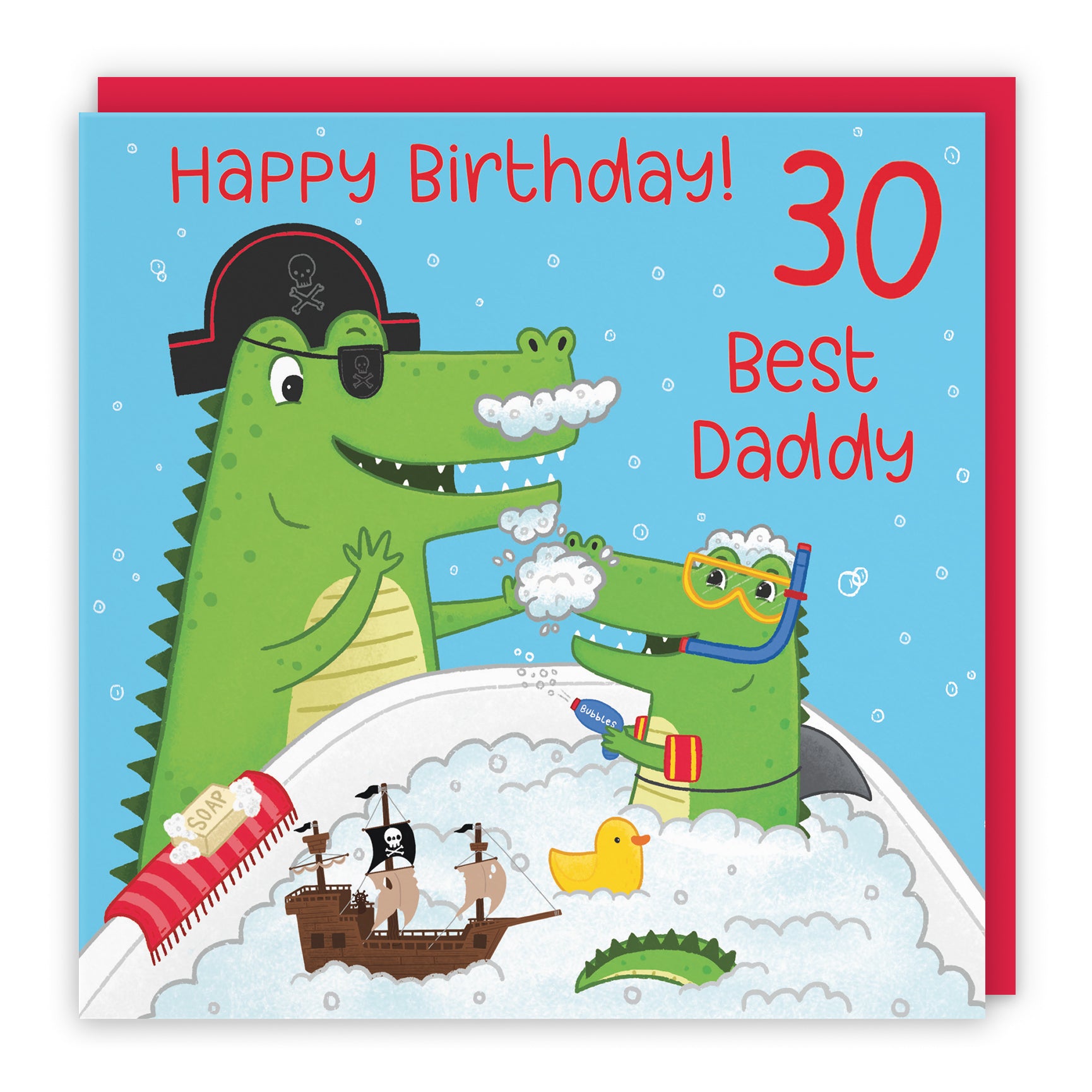 Crocodile Bath Time Birthday Card Imagination