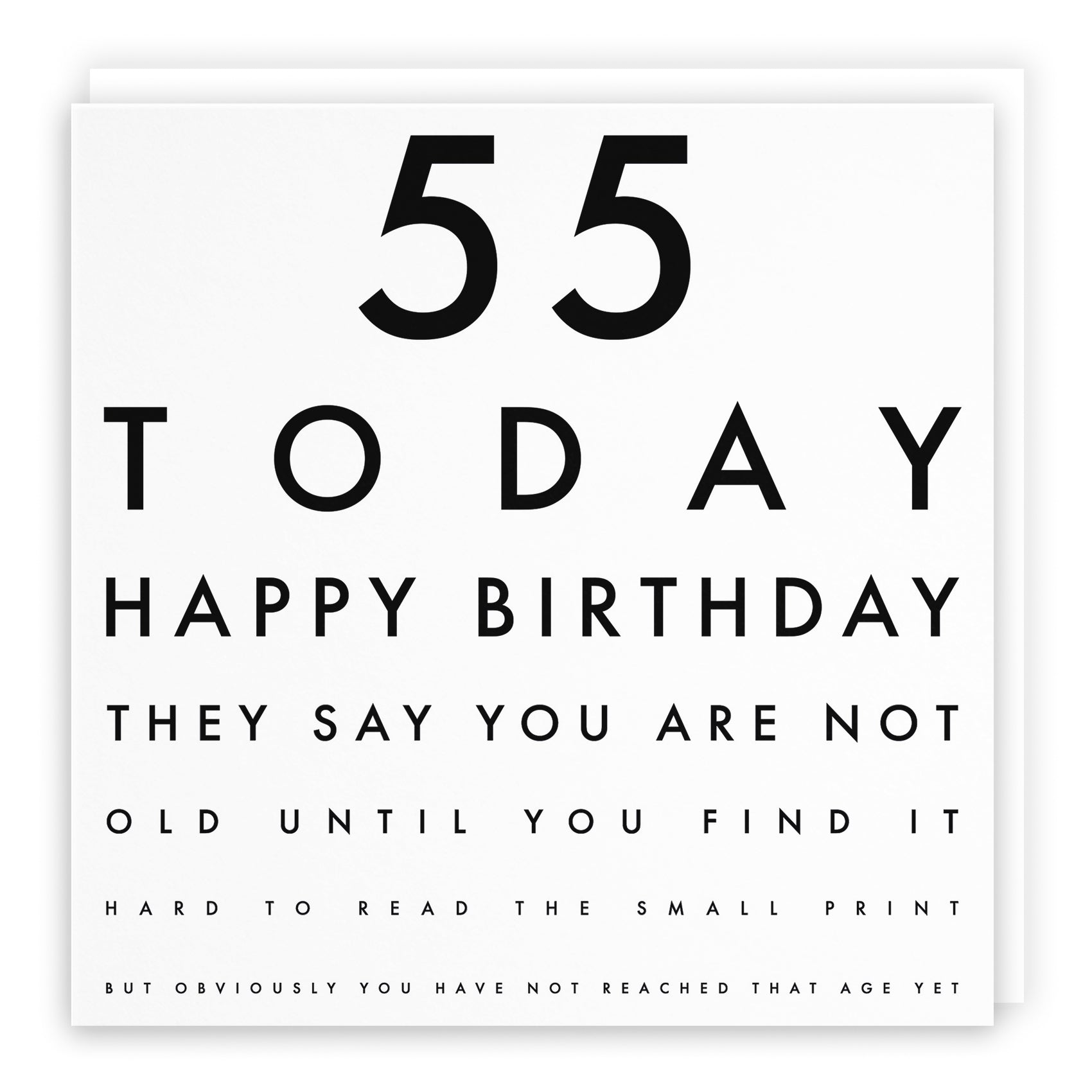 Funny Eye Test Birthday Card Letters