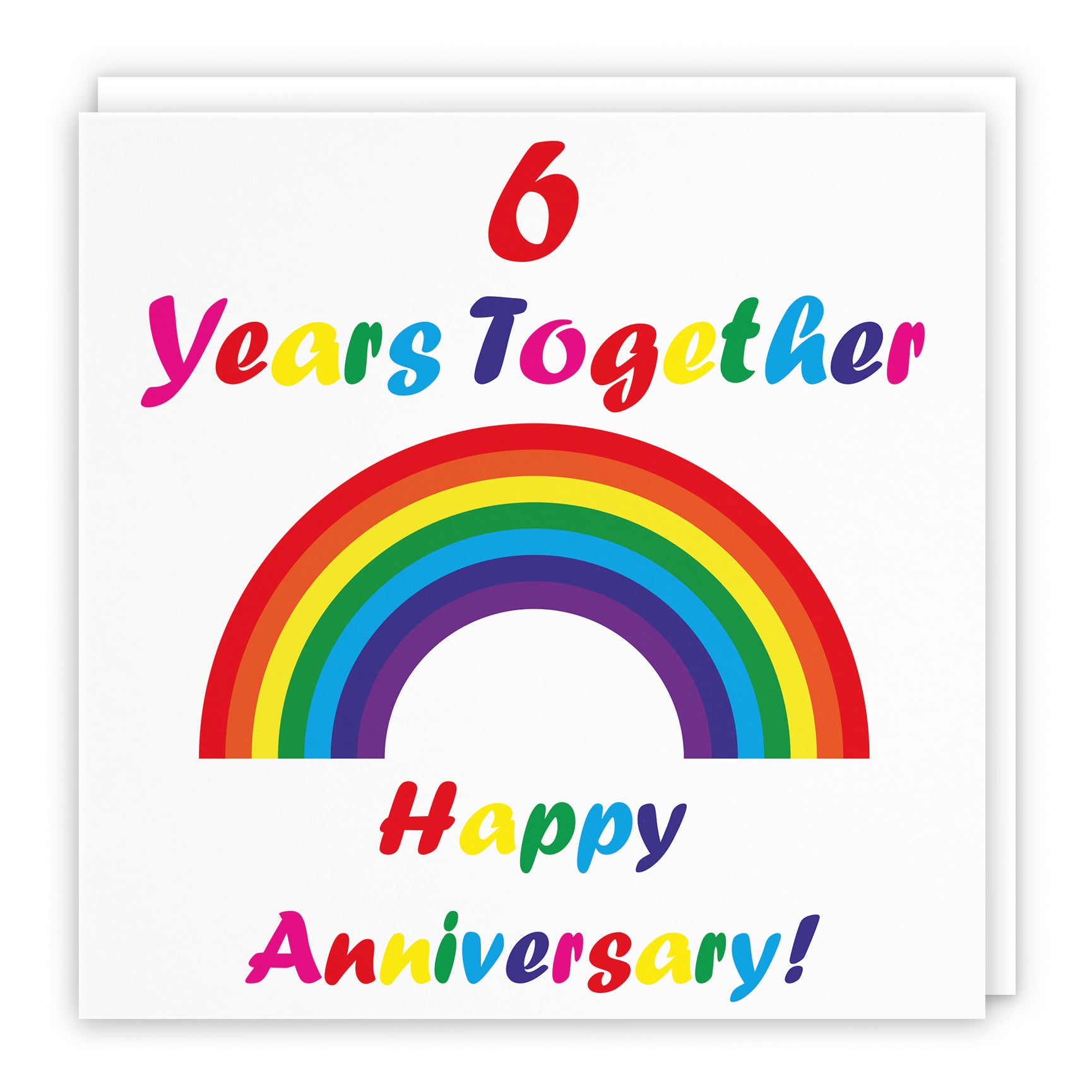 Anniversary Card Colourful Rainbow