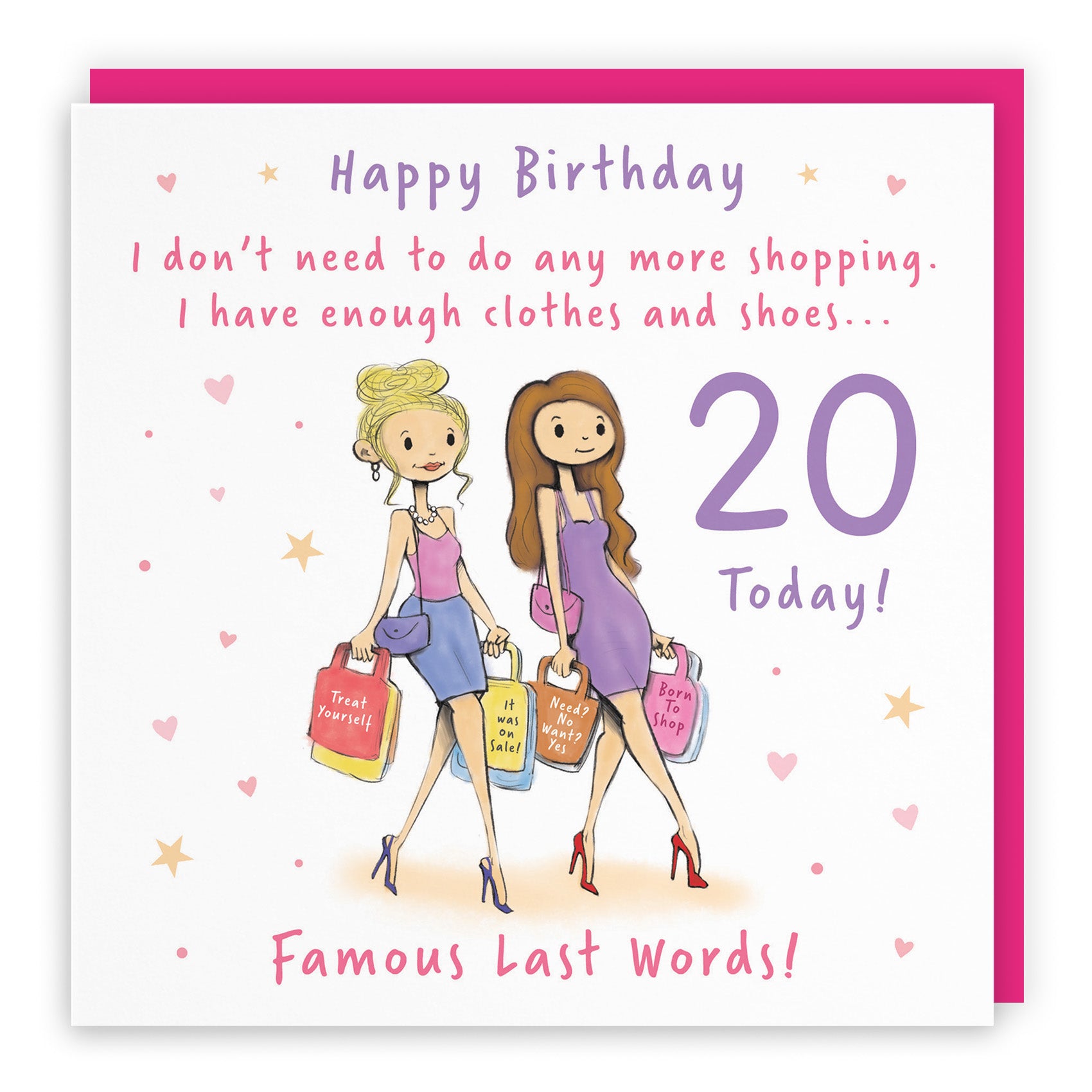 Female Shopping Birthday Card Silly Squiggles