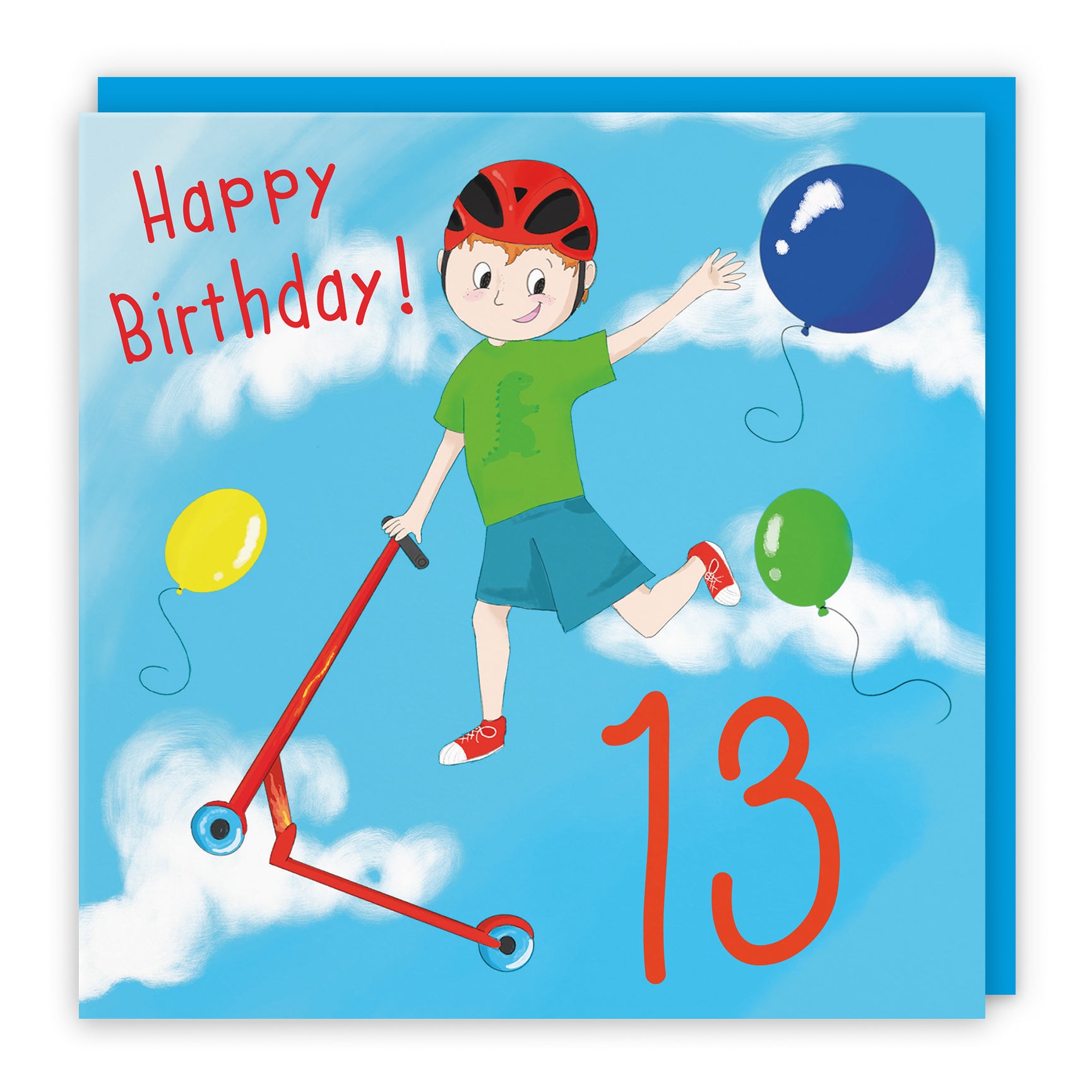 Tricks Scooter Boys Birthday Card Adventurers