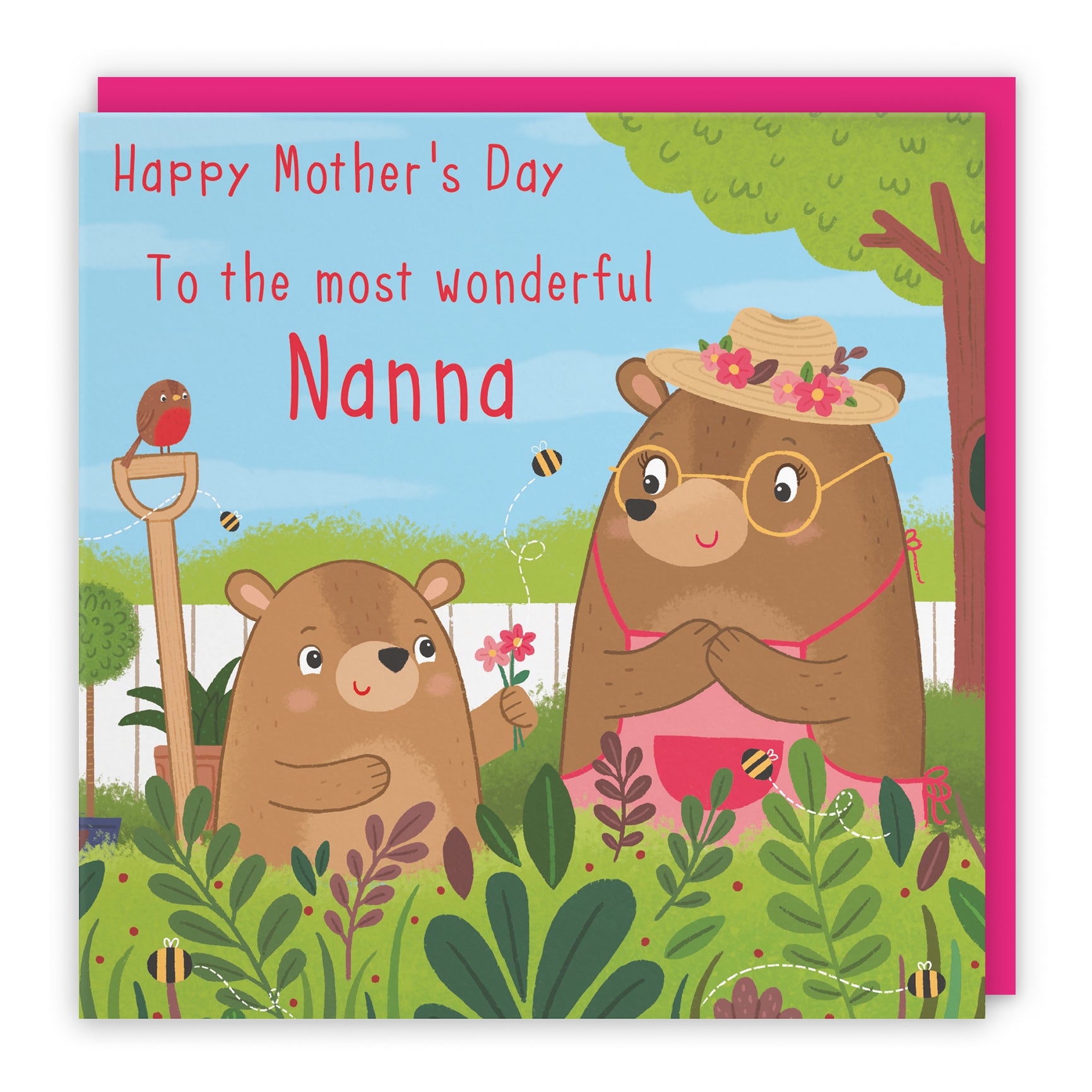 Gardening Mother's Day Card Cute Bears