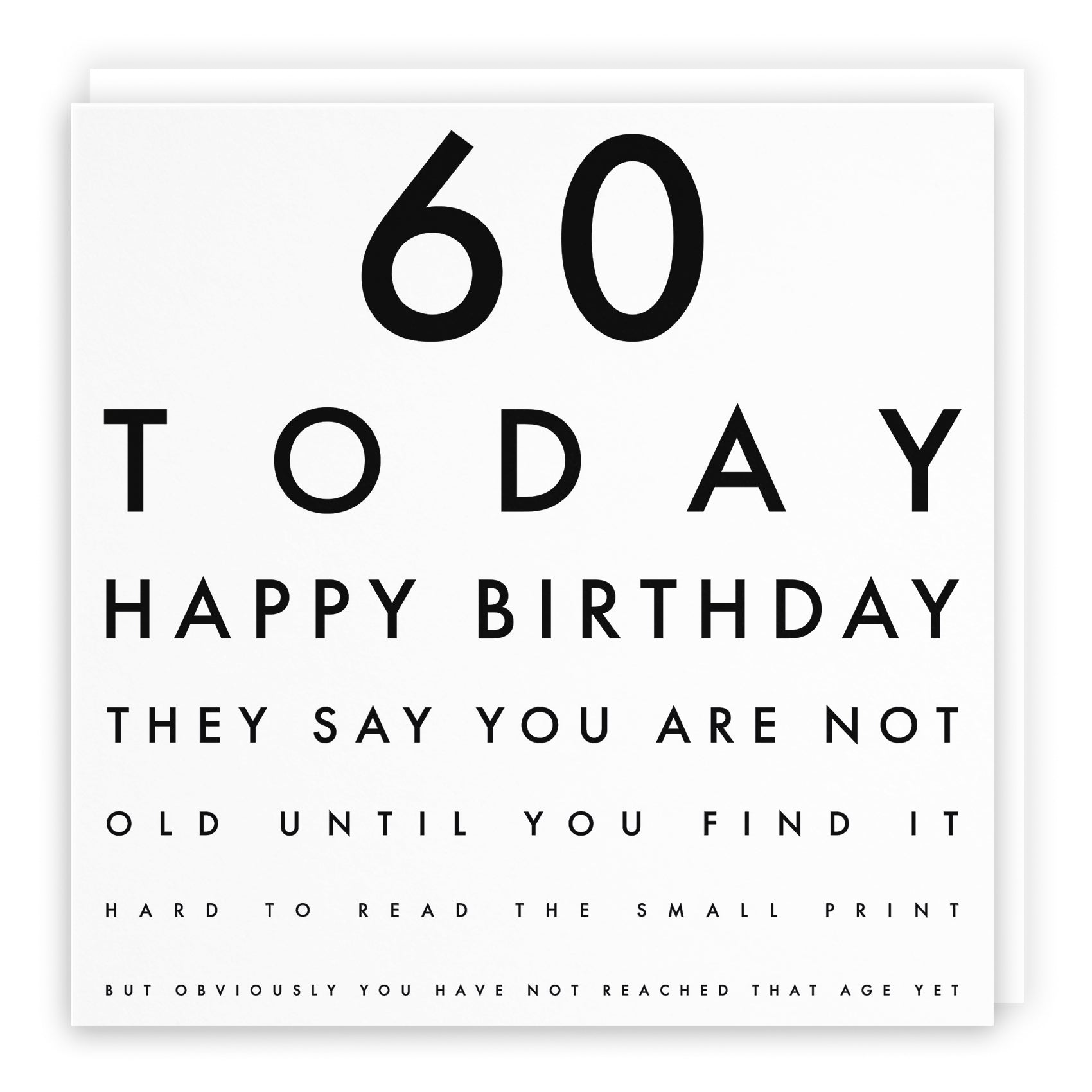 Funny Eye Test Birthday Card Letters