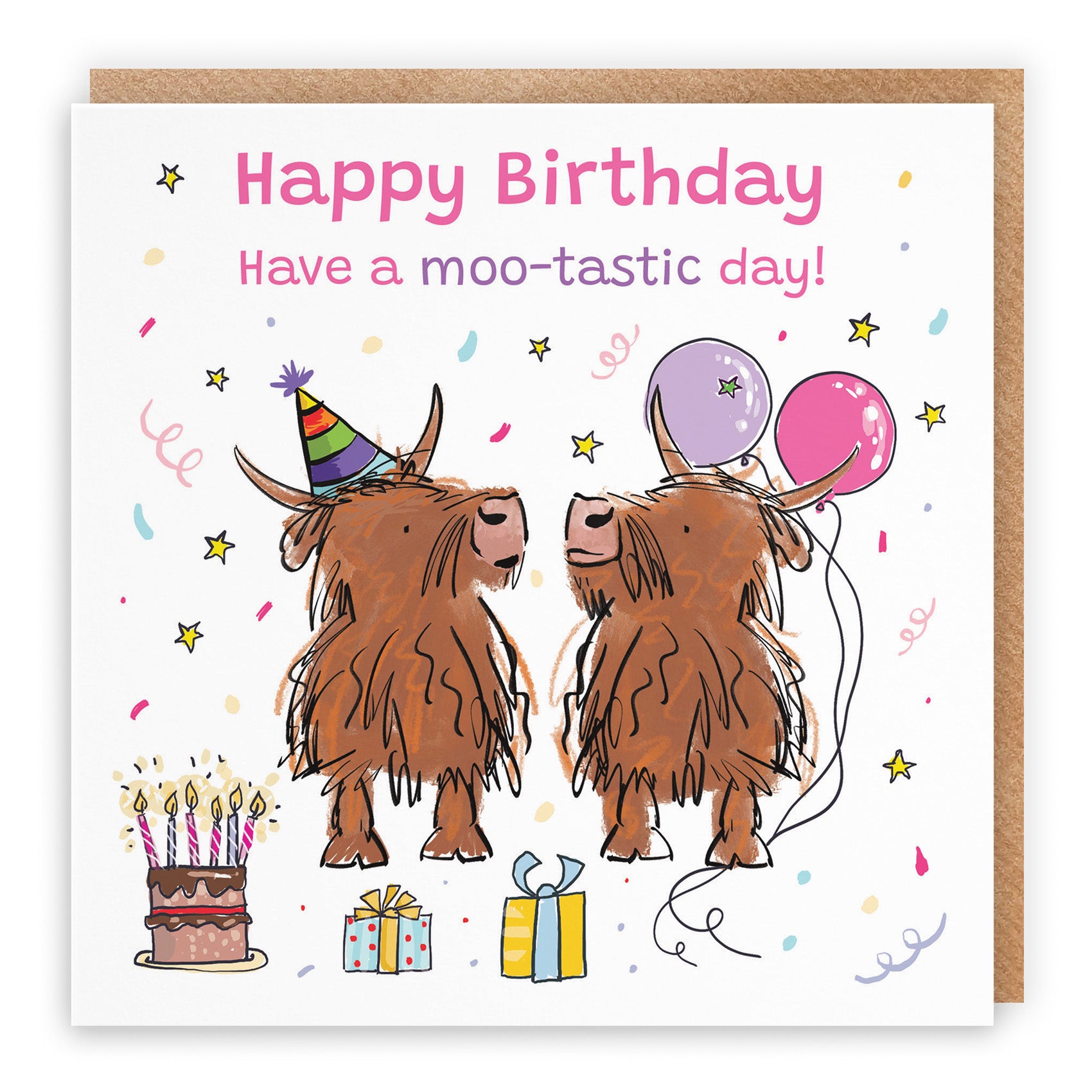 Highland Cows Birthday Card Animal Party