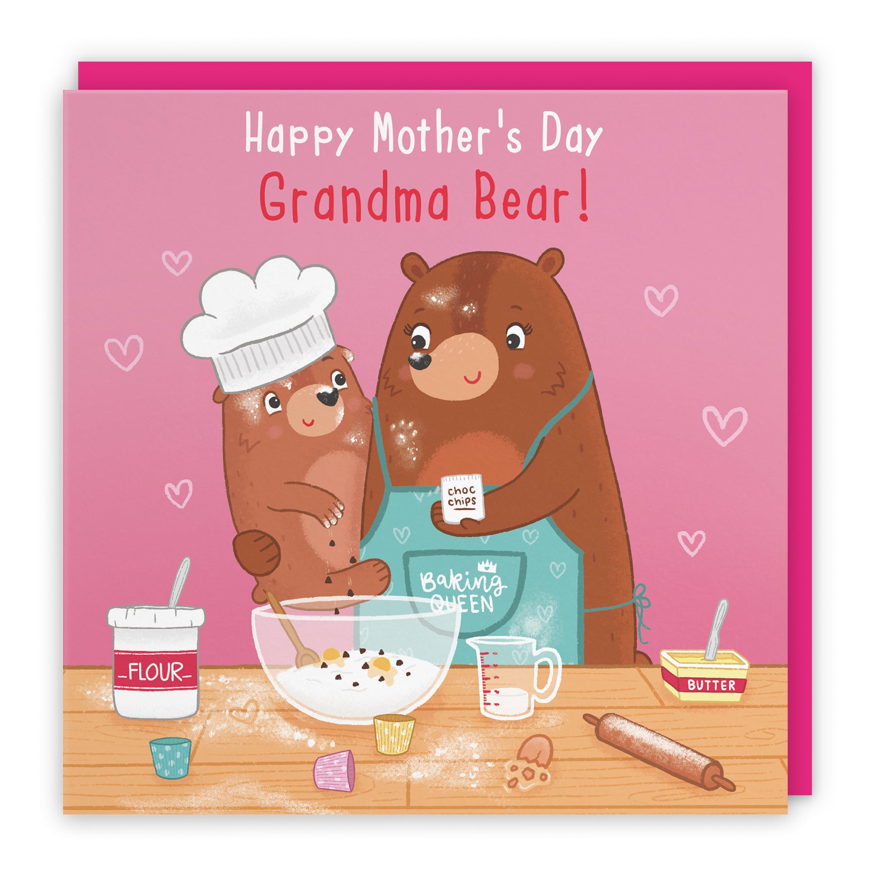 Baking Mother's Day Card Cute Bears