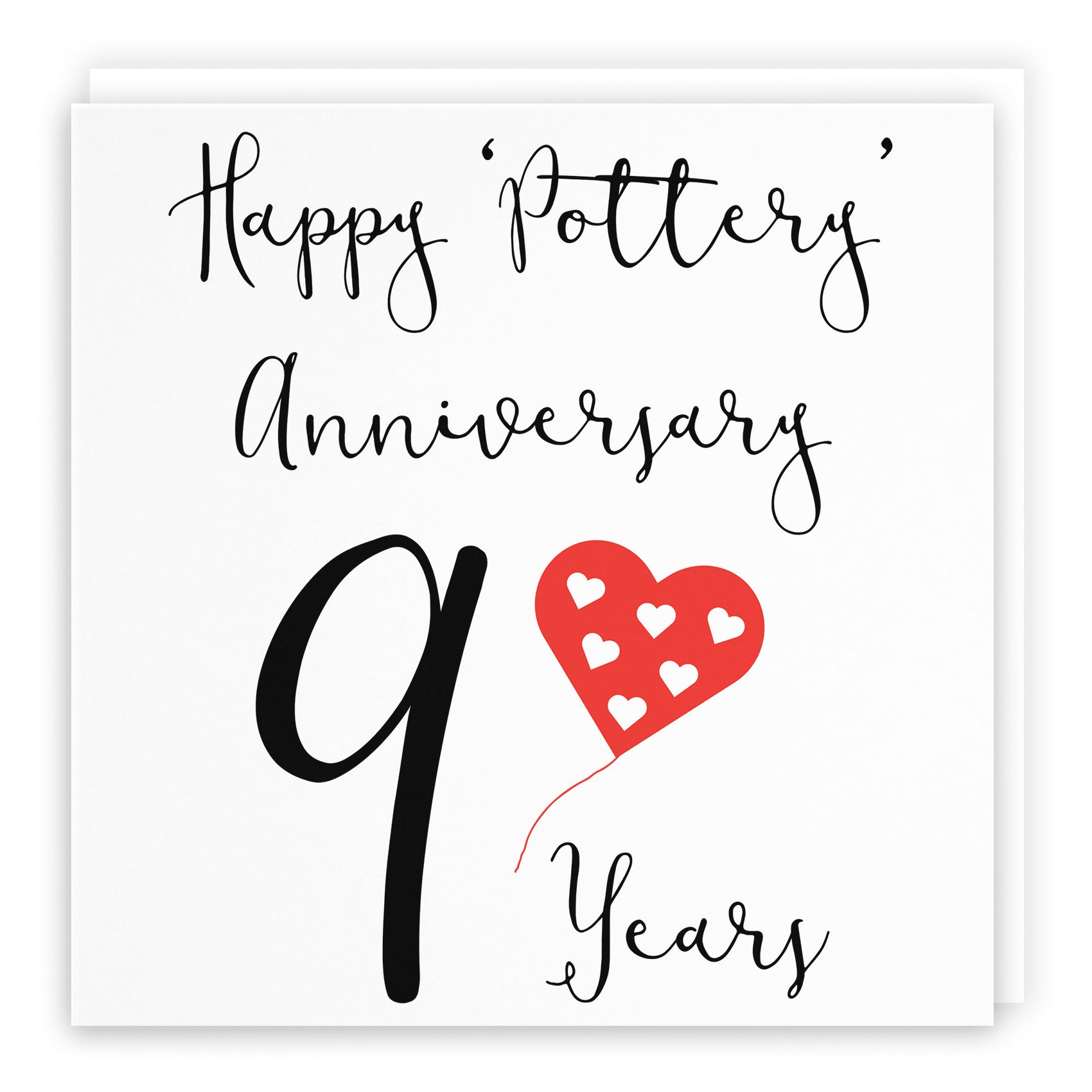 Balloon Heart Anniversary Card Red Heart