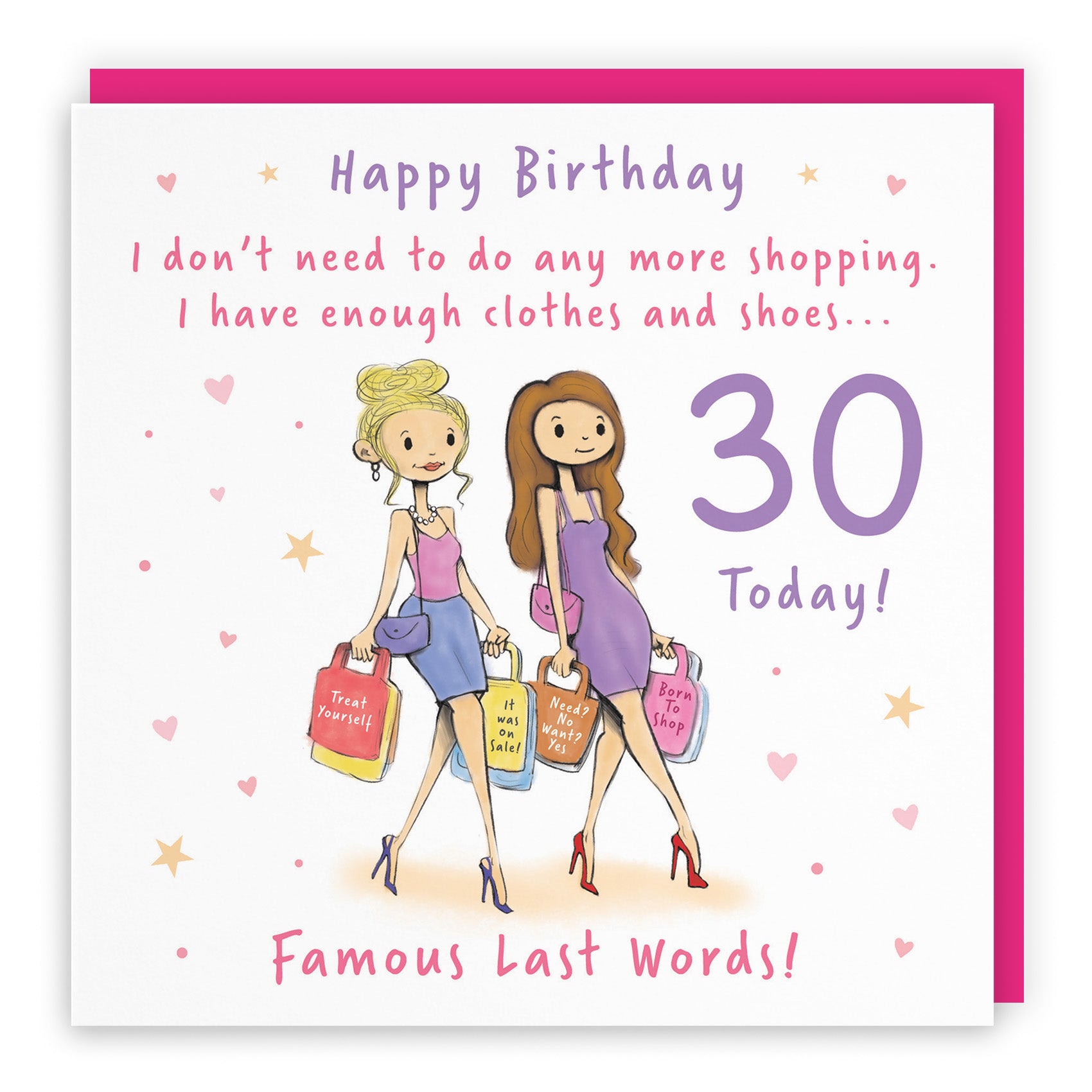 Female Shopping Birthday Card Silly Squiggles