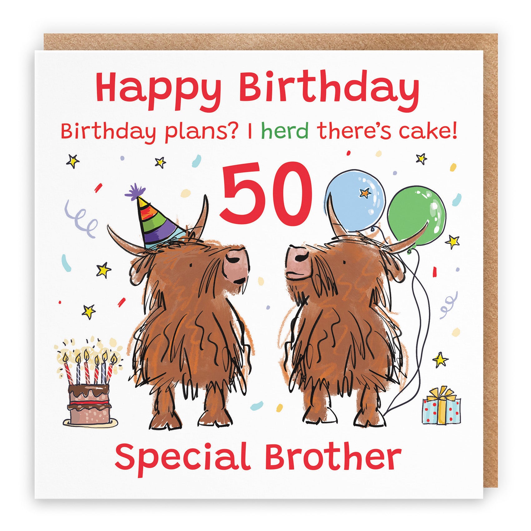 Highland Cows Birthday Card Animal Party