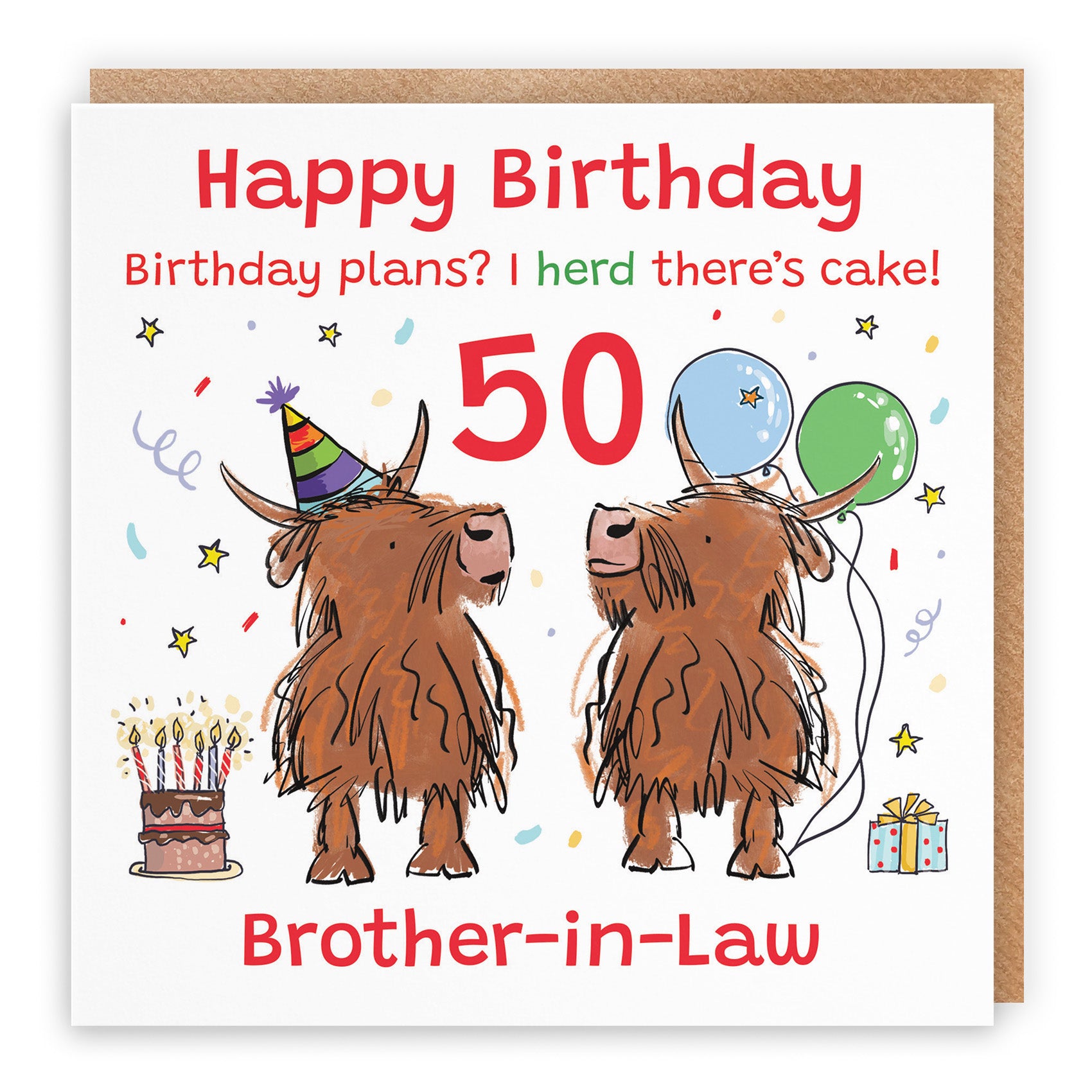 Highland Cows Birthday Card Animal Party