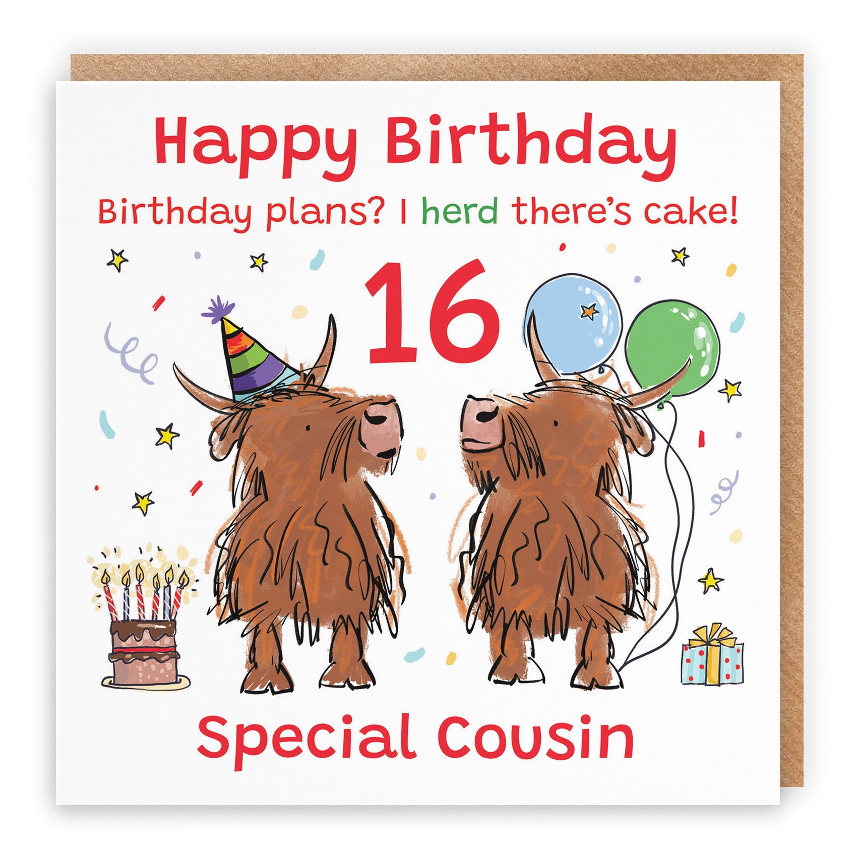 Highland Cows Birthday Card Animal Party