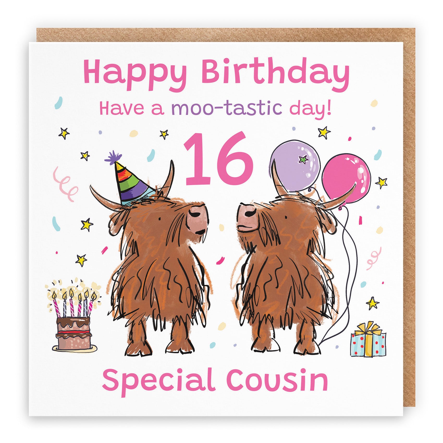 Highland Cows Birthday Card Animal Party