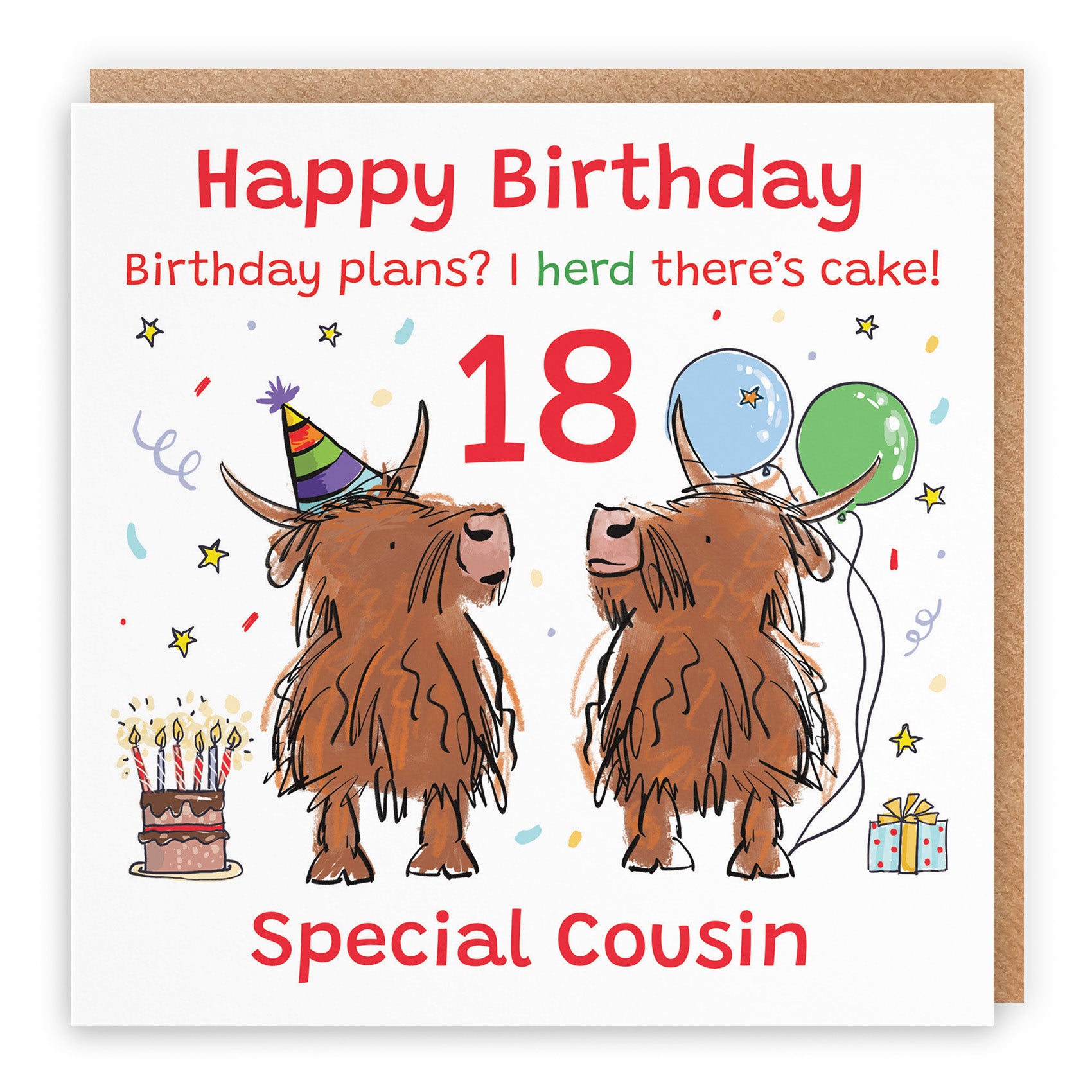 Highland Cows Birthday Card Animal Party