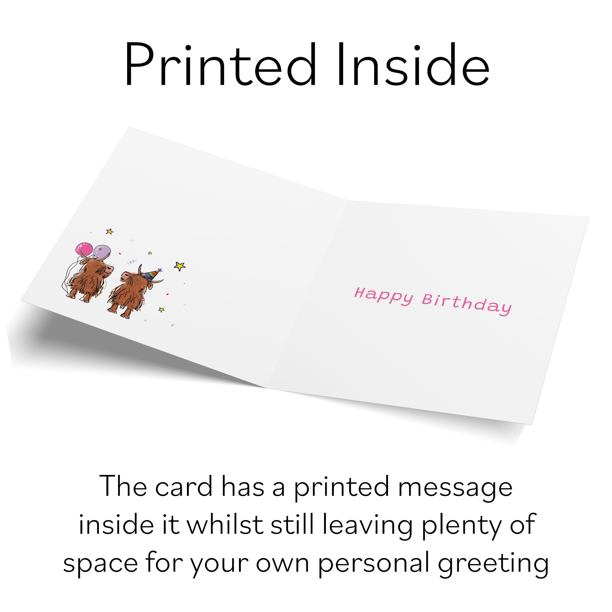 Highland Cows Birthday Card Animal Party