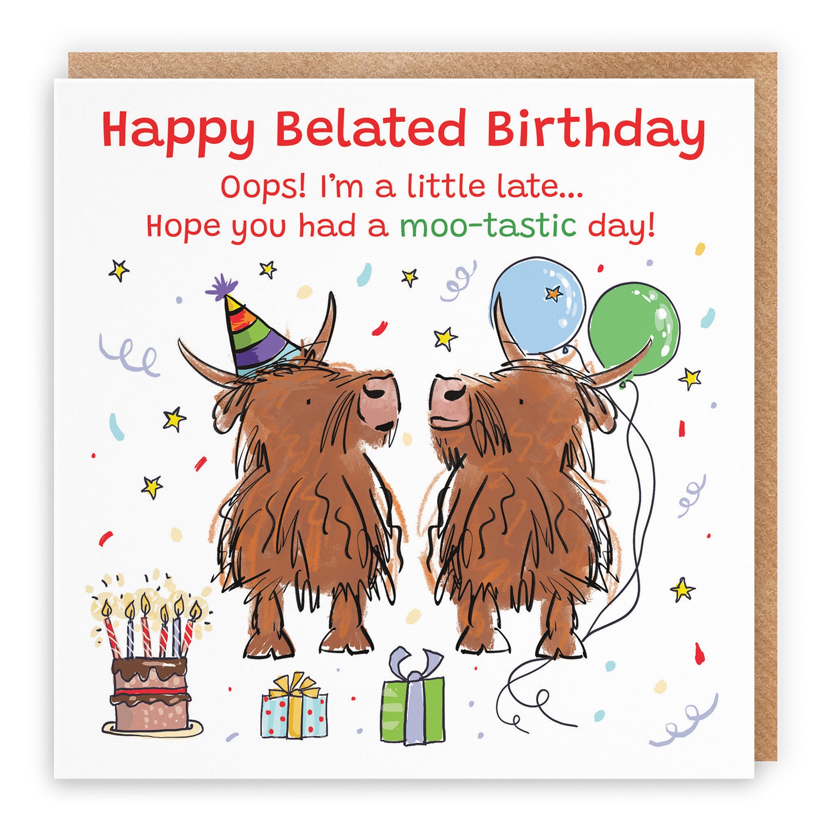 Highland Cows Birthday Card Animal Party